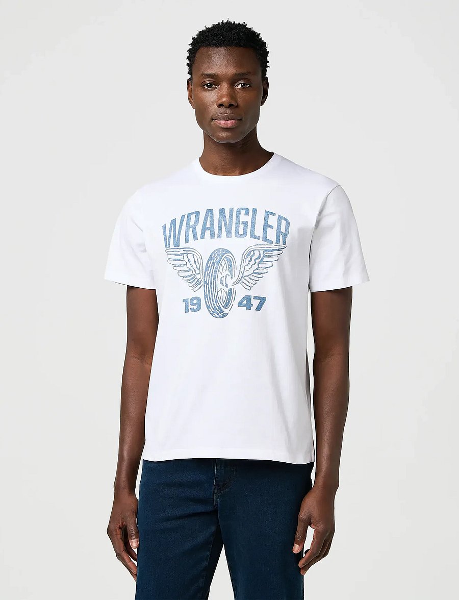 Wrangler - AMERICANA TEE - kurzärmelige t-shirts - worn white - 0