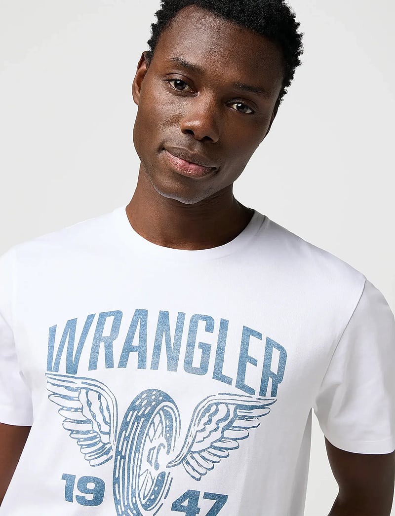 Wrangler - AMERICANA TEE - kortärmade t-shirts - worn white - 5