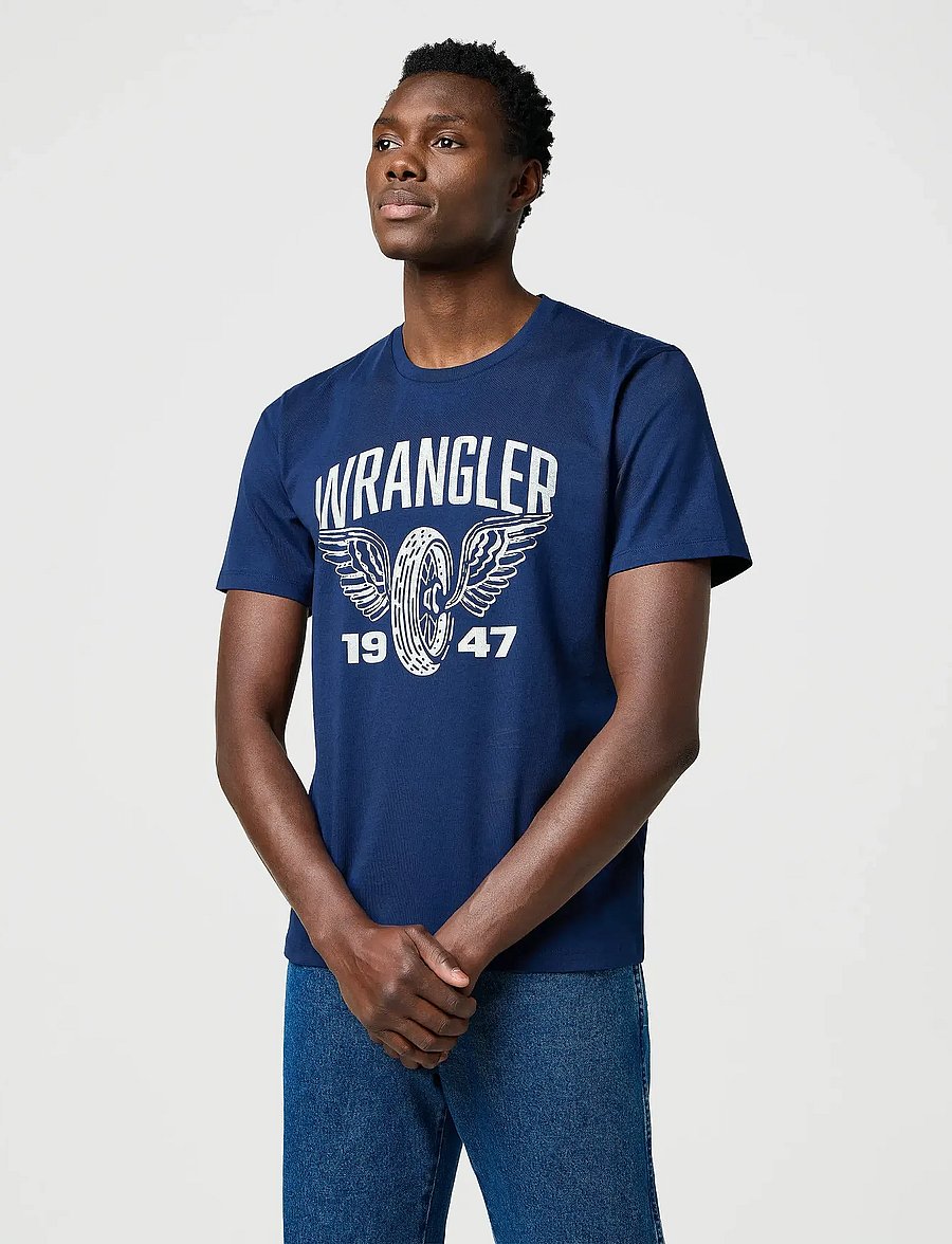 Wrangler - AMERICANA TEE - lühikeste varrukatega t-särgid - navy - 0
