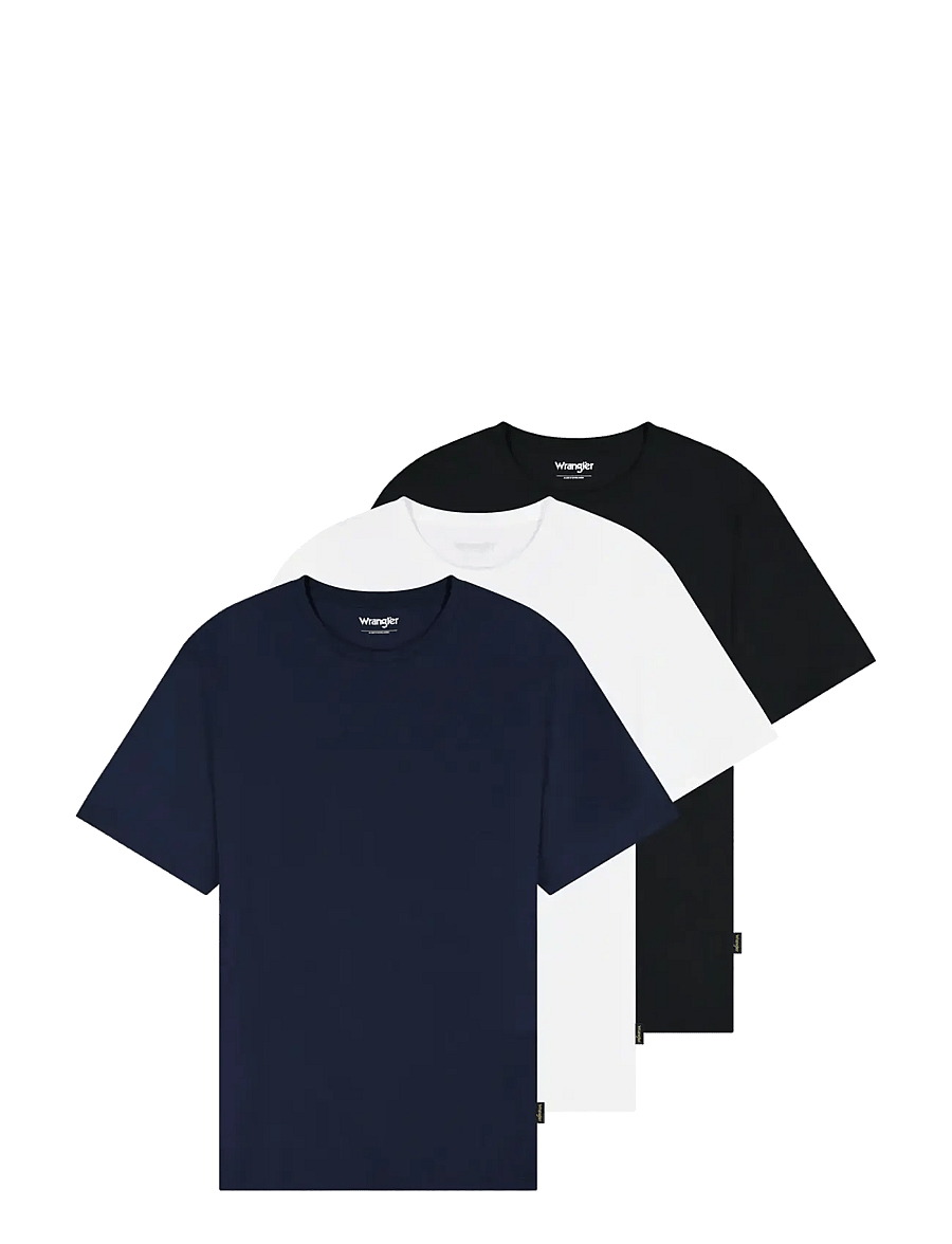 Wrangler - 3 PACK TEE - alussärgid ja t-särgid - white navy black - 1