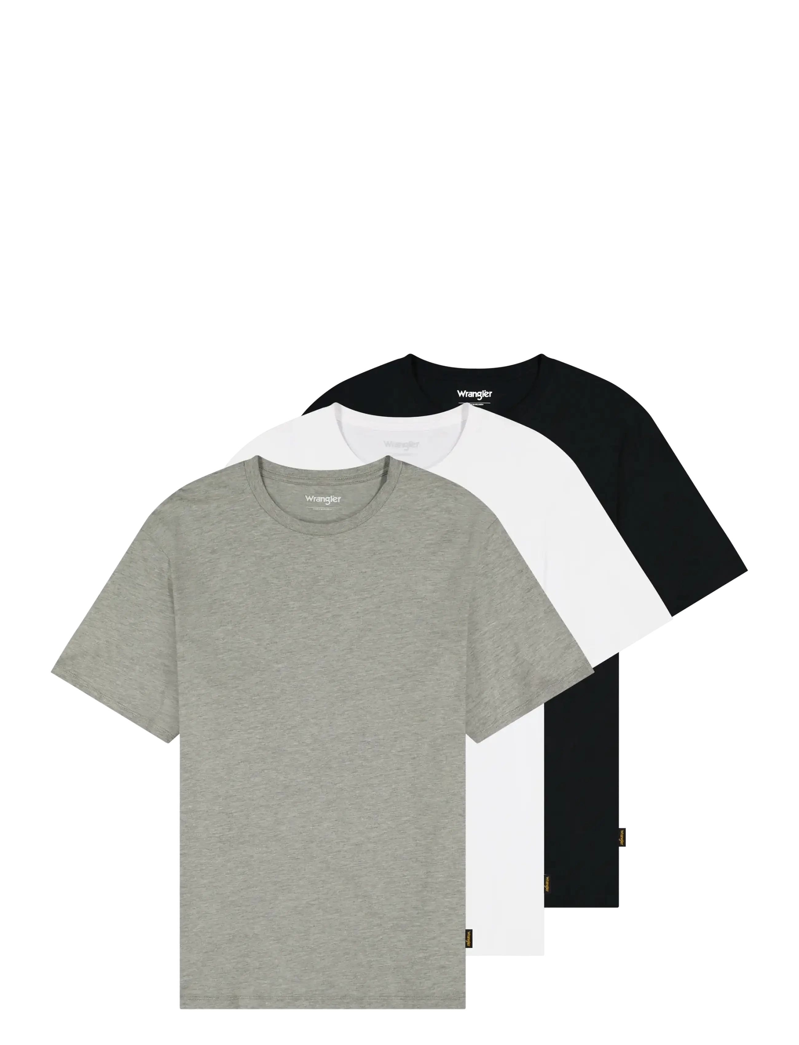 Wrangler 3 PACK TEE - T-Shirts - WHITE GREY BLACK / multi
