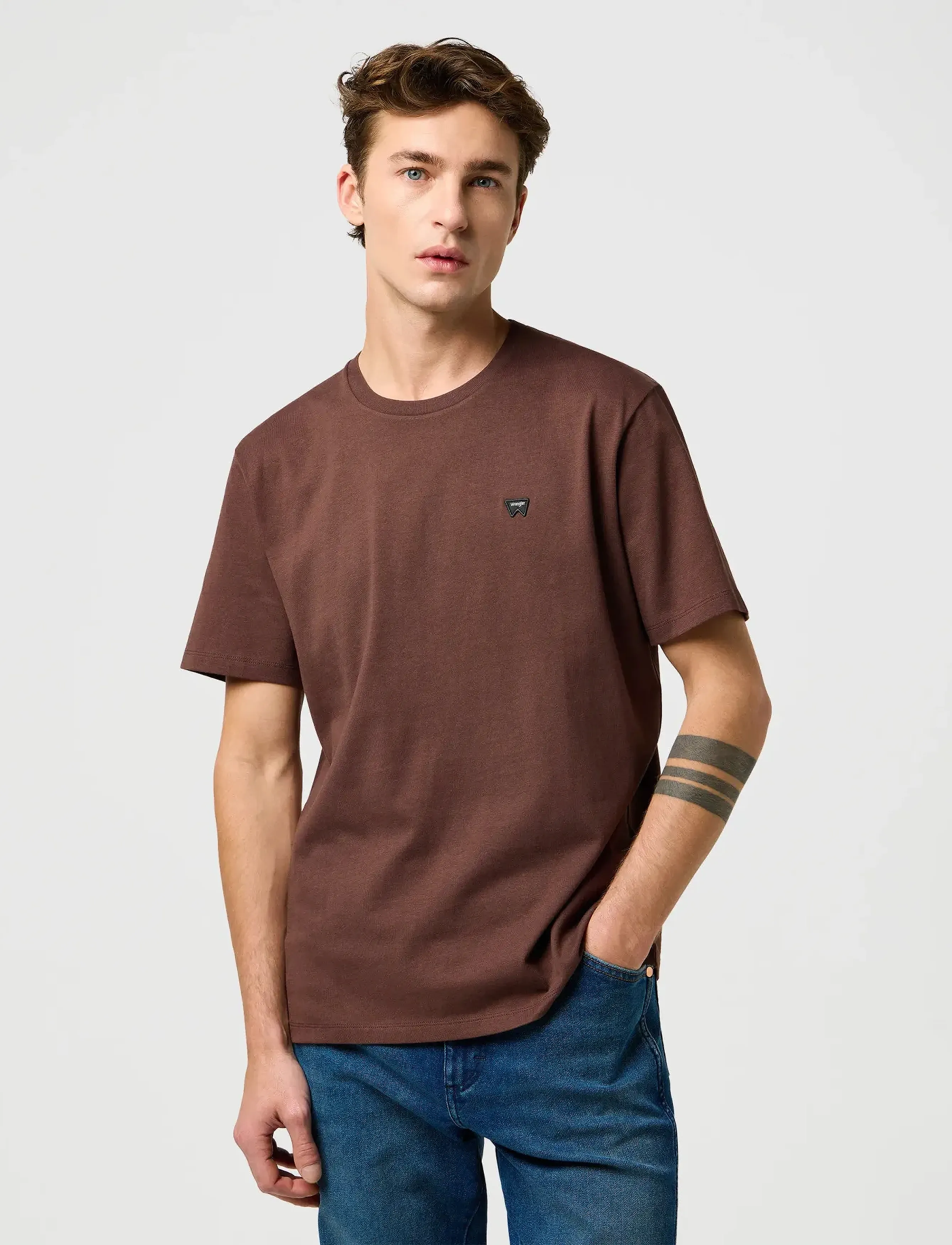 Wrangler SIGN OFF TEE - 4 for 3 - MAHOGANY / brown
