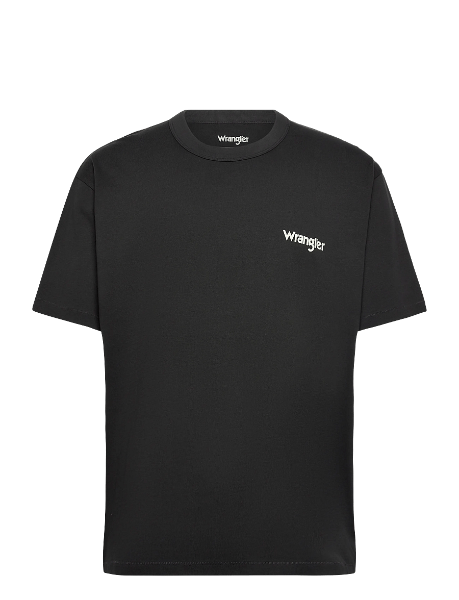 Wrangler - CJ GRAPHIC TEE - kurzärmelige t-shirts - faded black - 1