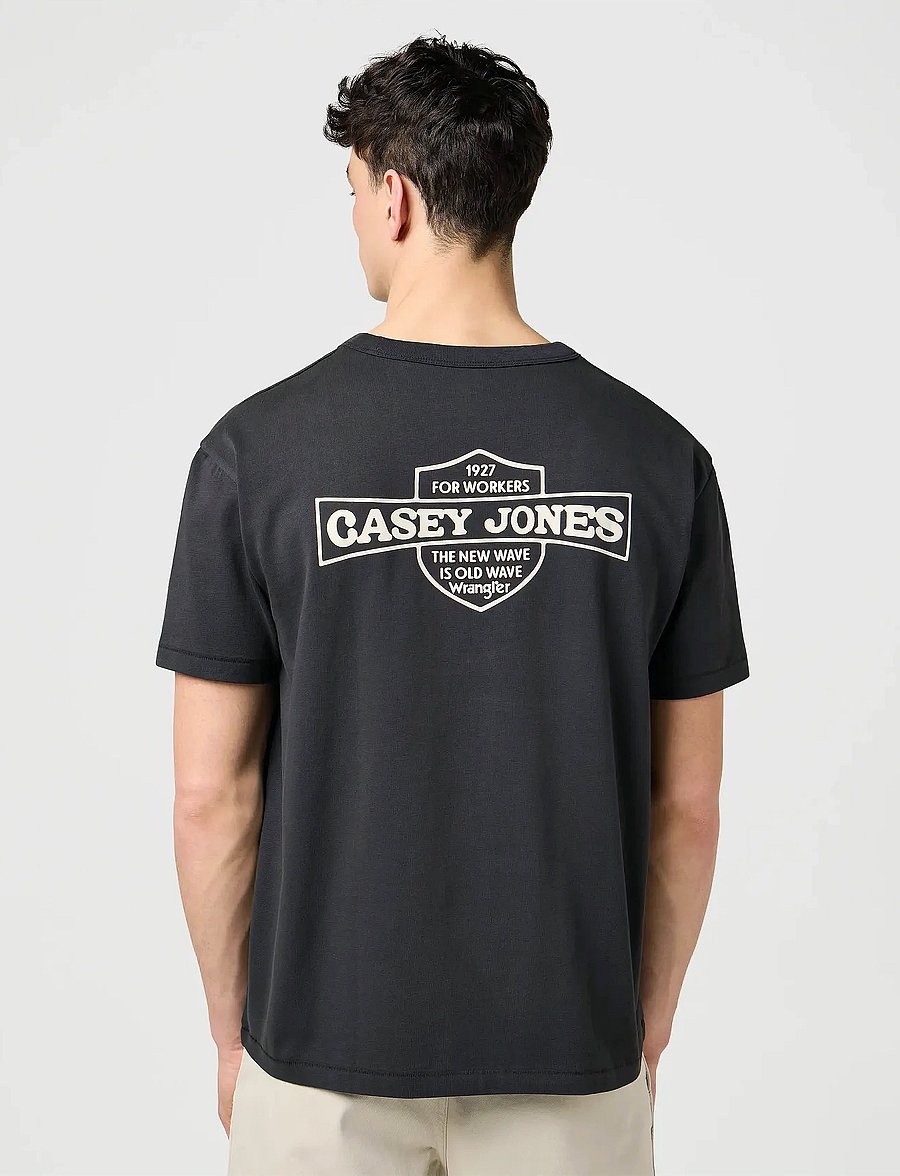 Wrangler - CJ GRAPHIC TEE - kurzärmelige t-shirts - faded black - 3