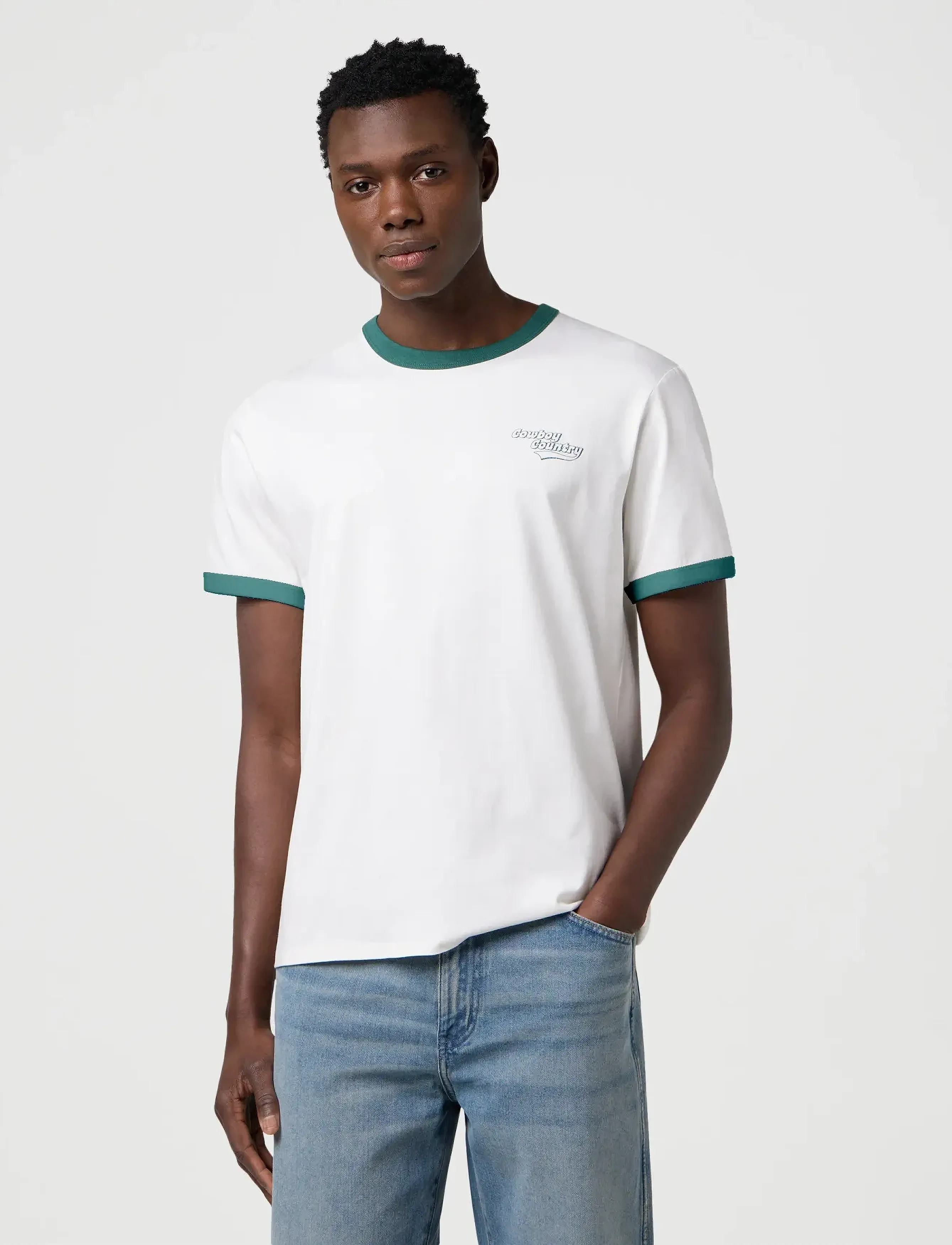Wrangler RINGER TEE - 4 for 3 - WORN WHITE / white