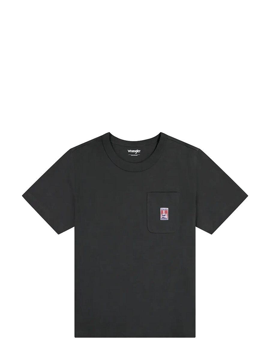 Wrangler - POCKET TEE - t-shirts à manches courtes - faded black - 1