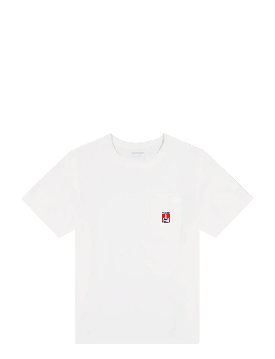 Wrangler - POCKET TEE - kurzärmelige t-shirts - worn white - 1