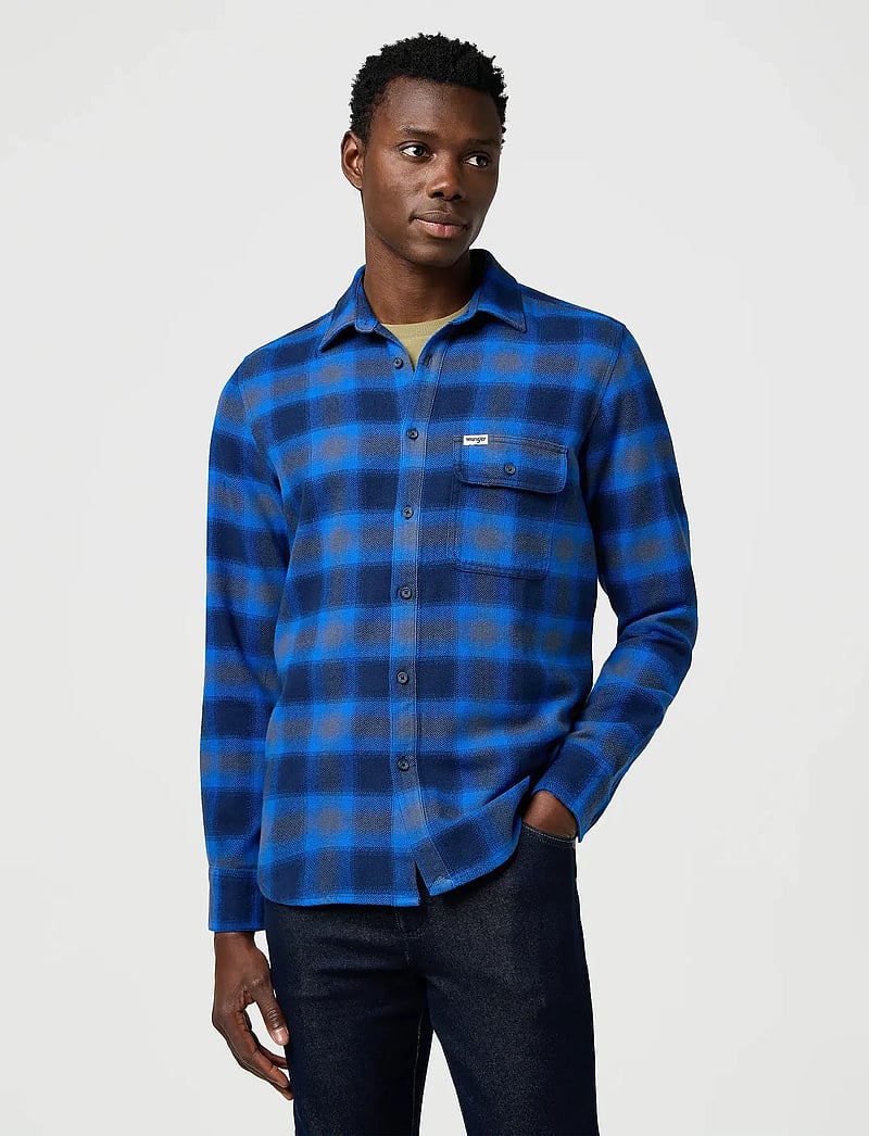 Wrangler - 1 PKT INDIGO SHIRT - flanell-hemden - icy indigo - 0