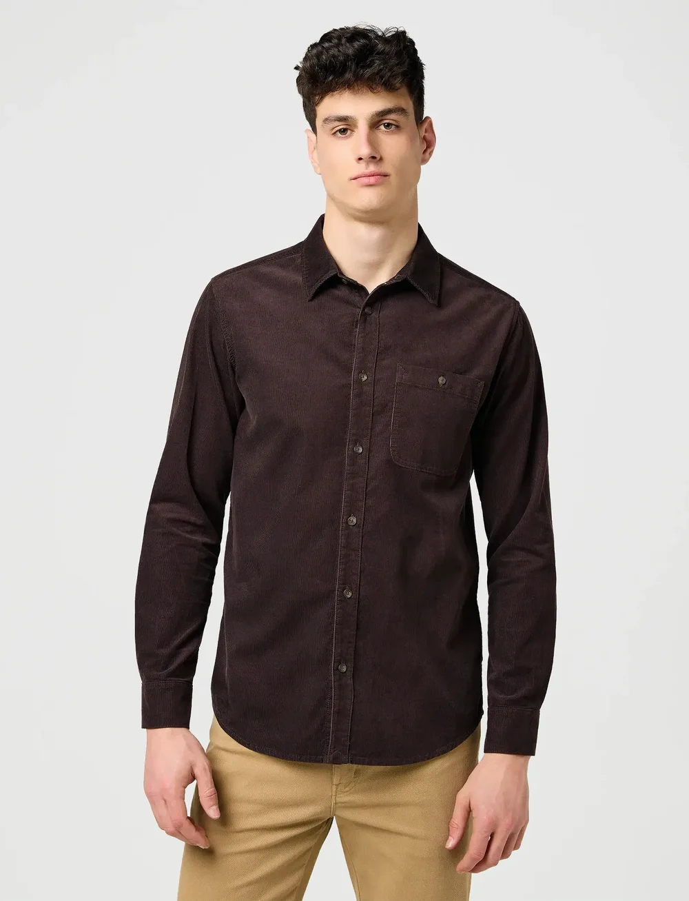 Wrangler - 1 PKT CORDUROY SHIRT - corduroy overhemden - mole - 0