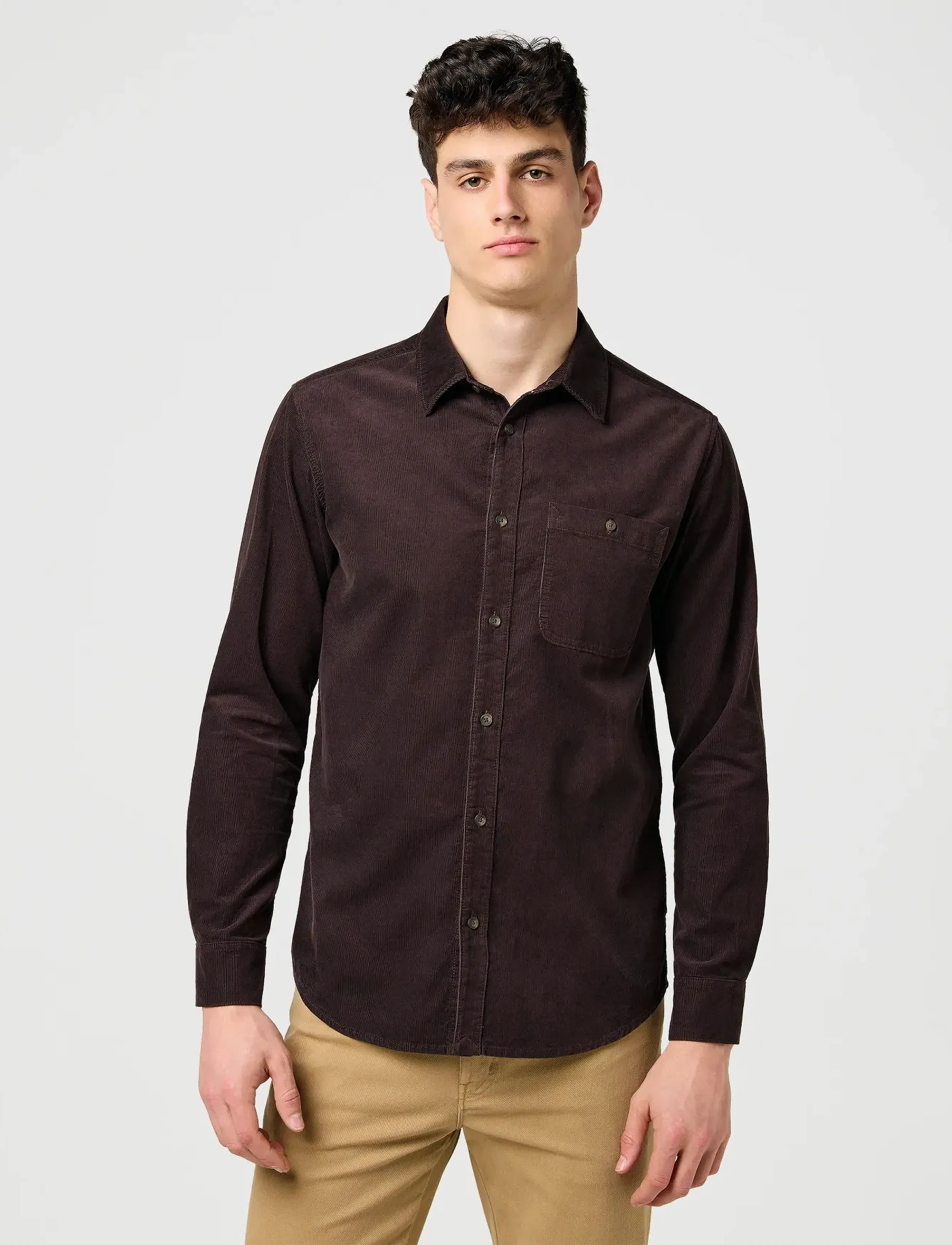 Wrangler 1 PKT CORDUROY SHIRT - 4 for 3 - MOLE / brown