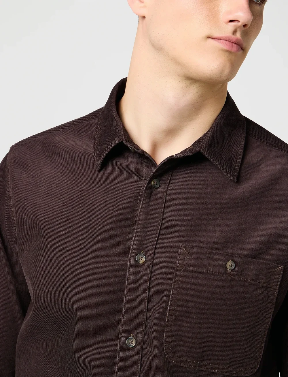 Wrangler - 1 PKT CORDUROY SHIRT - corduroy overhemden - mole - 5