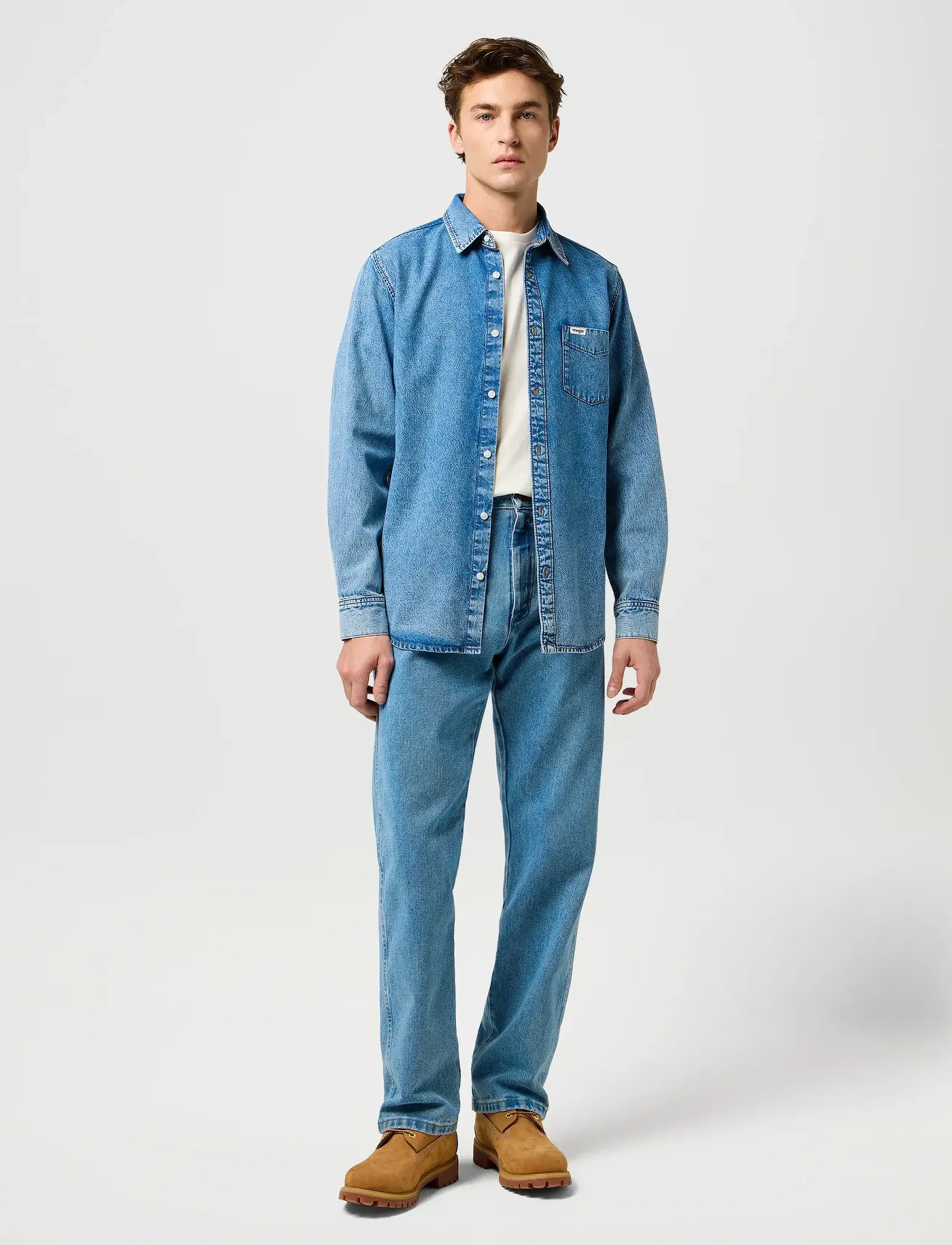 Wrangler - 1 PKT SHIRT - teksasärgid - indigo valley - 4