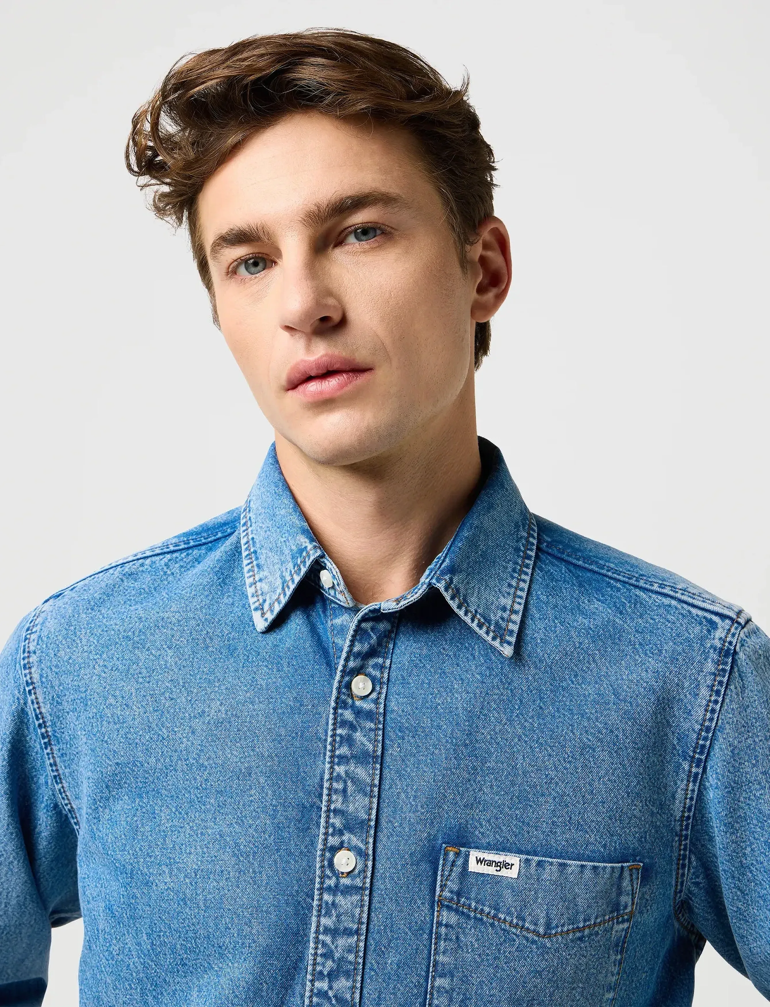 Wrangler - 1 PKT SHIRT - teksasärgid - indigo valley - 5