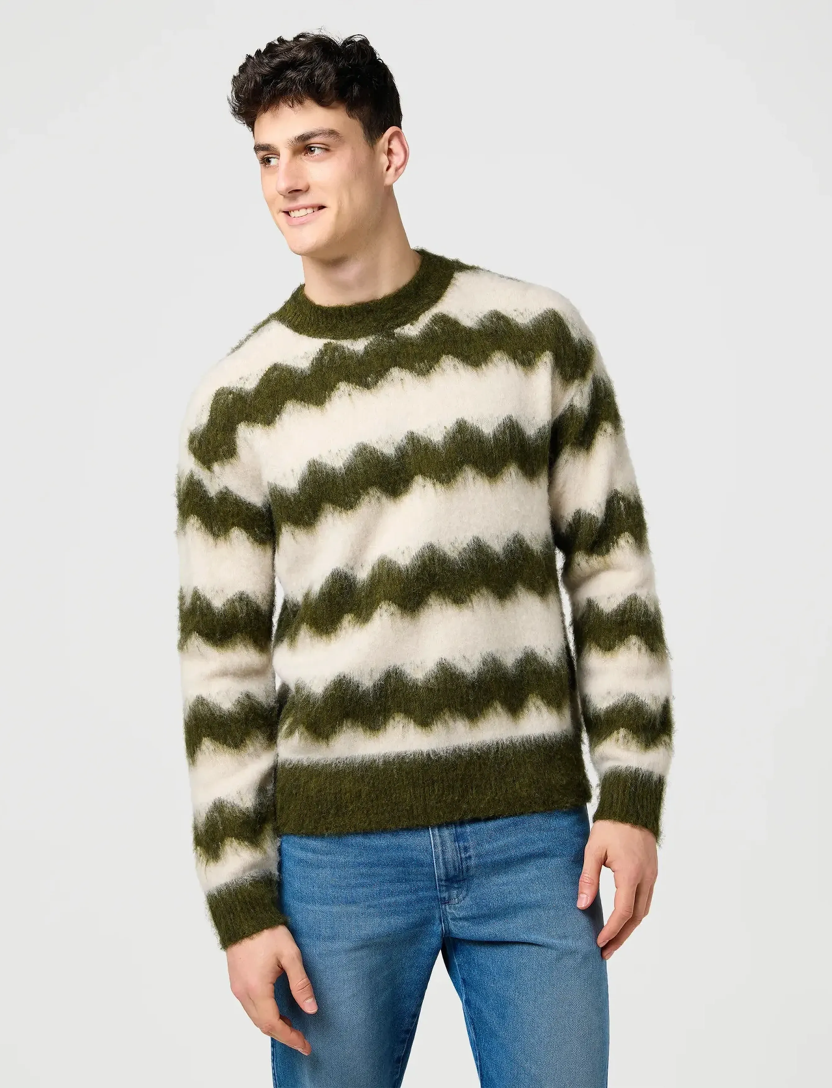 Wrangler Striped Sweater, Mænd, Stribet Sweater, Multi/mønstret, Str: XL