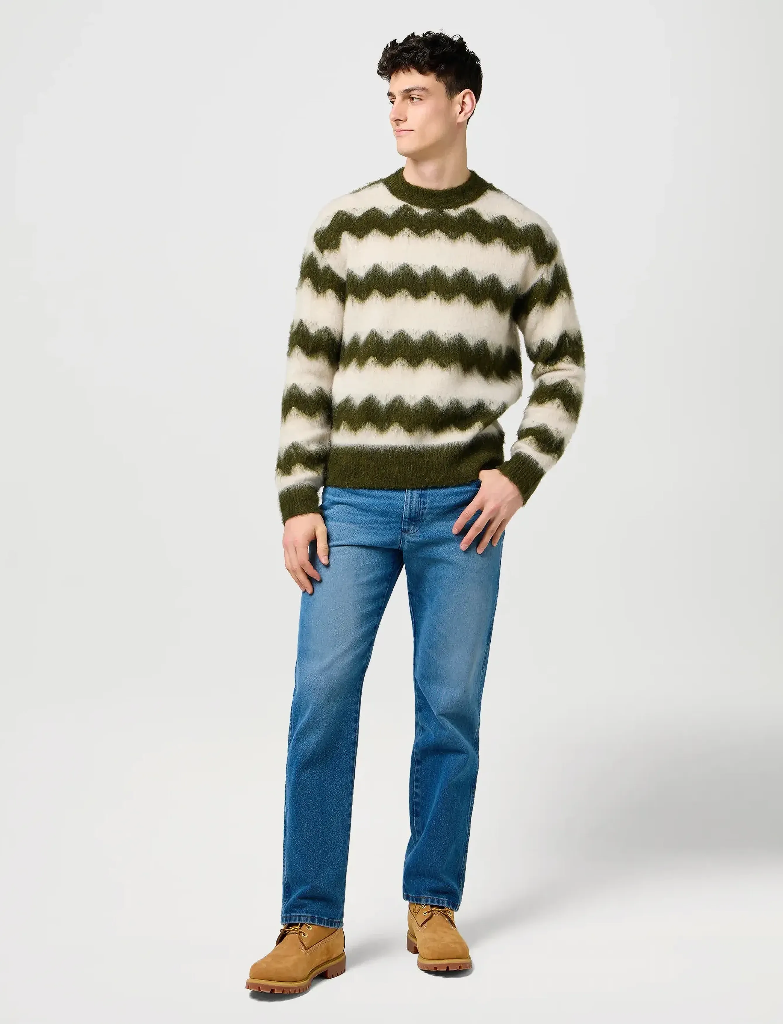 Wrangler - STRIPED SWEATER - knitwear - ivy green - 4