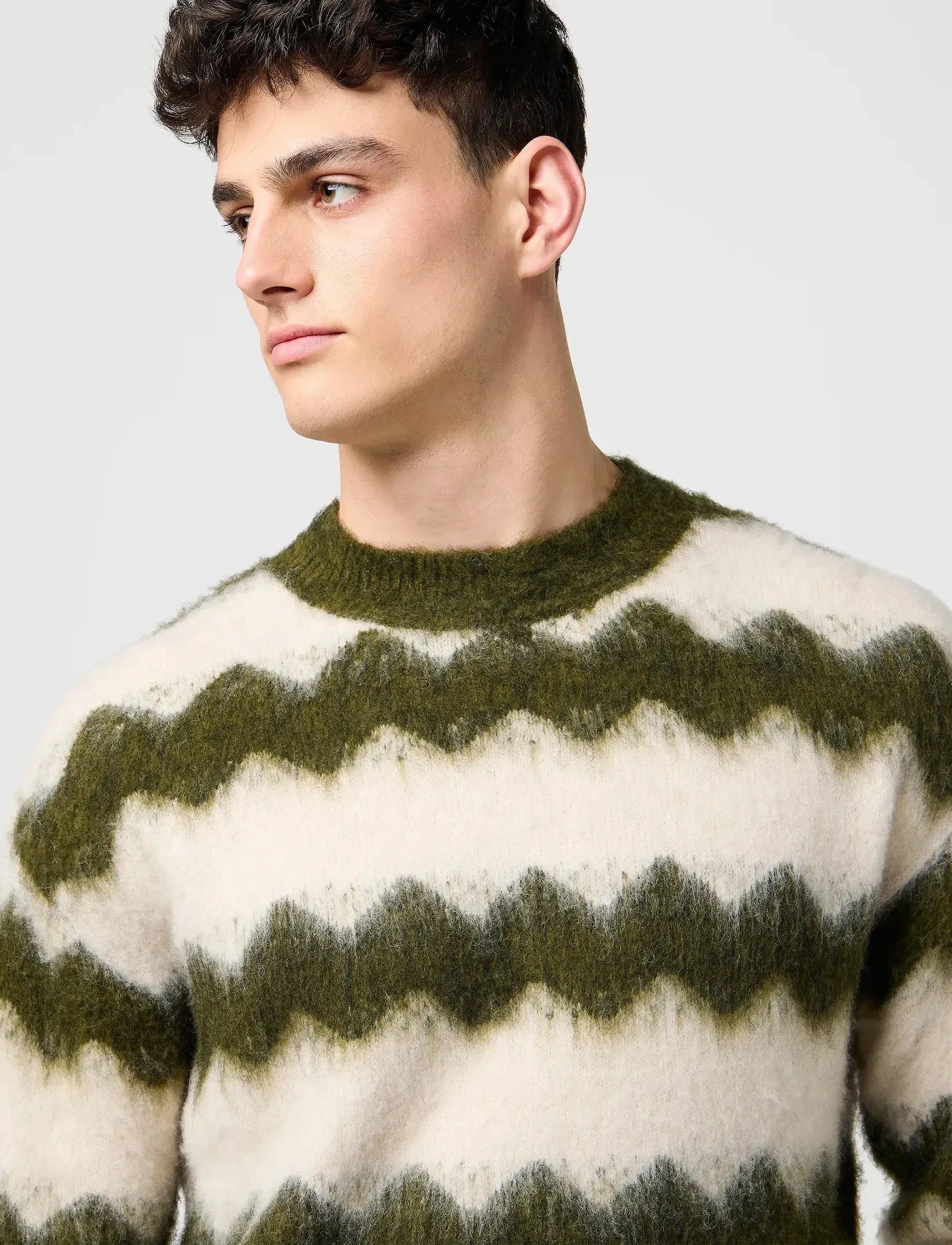Wrangler - STRIPED SWEATER - knitwear - ivy green - 5