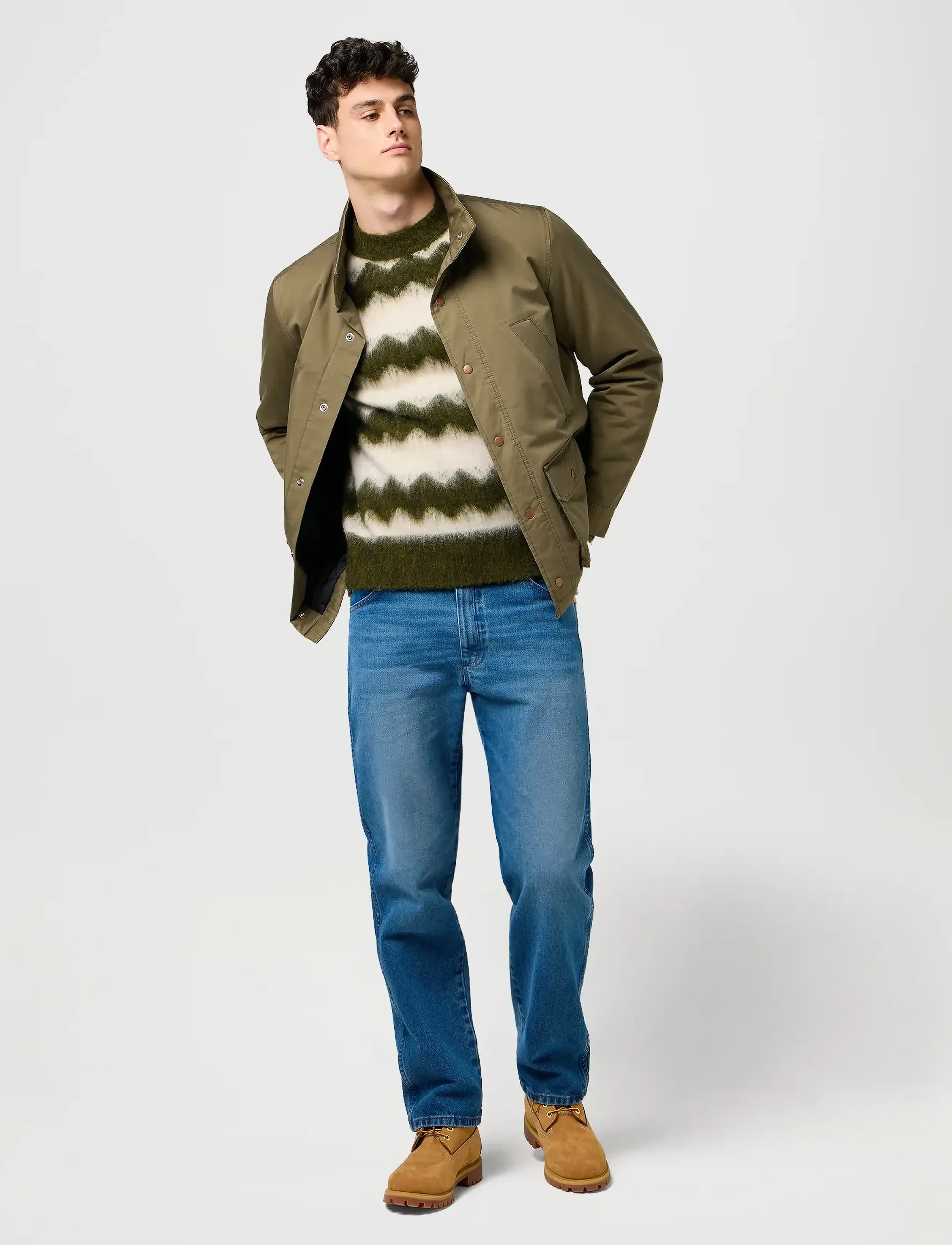 Wrangler STRIPED SWEATER - Rundhals - IVY GREEN / multi