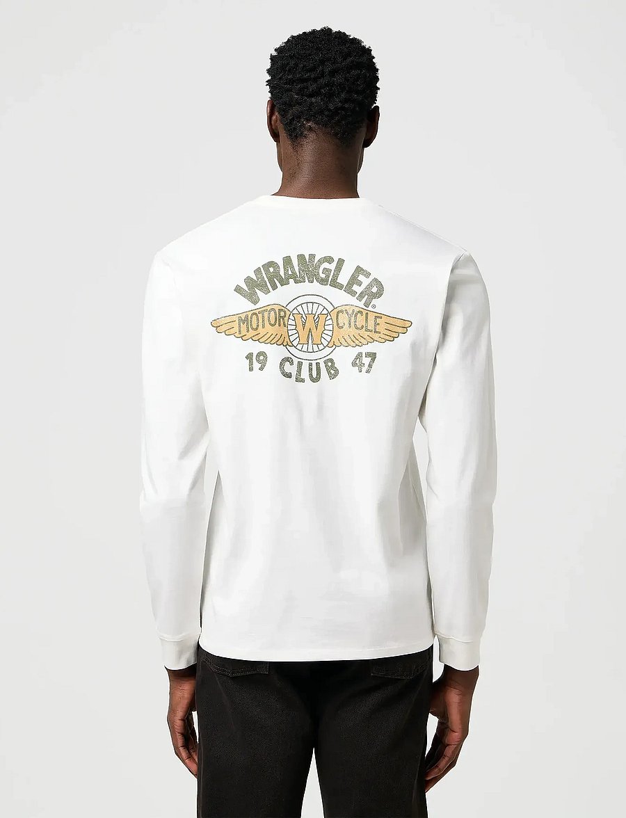 Wrangler - LS AMERICANA TEE - langärmelig - worn white - 3