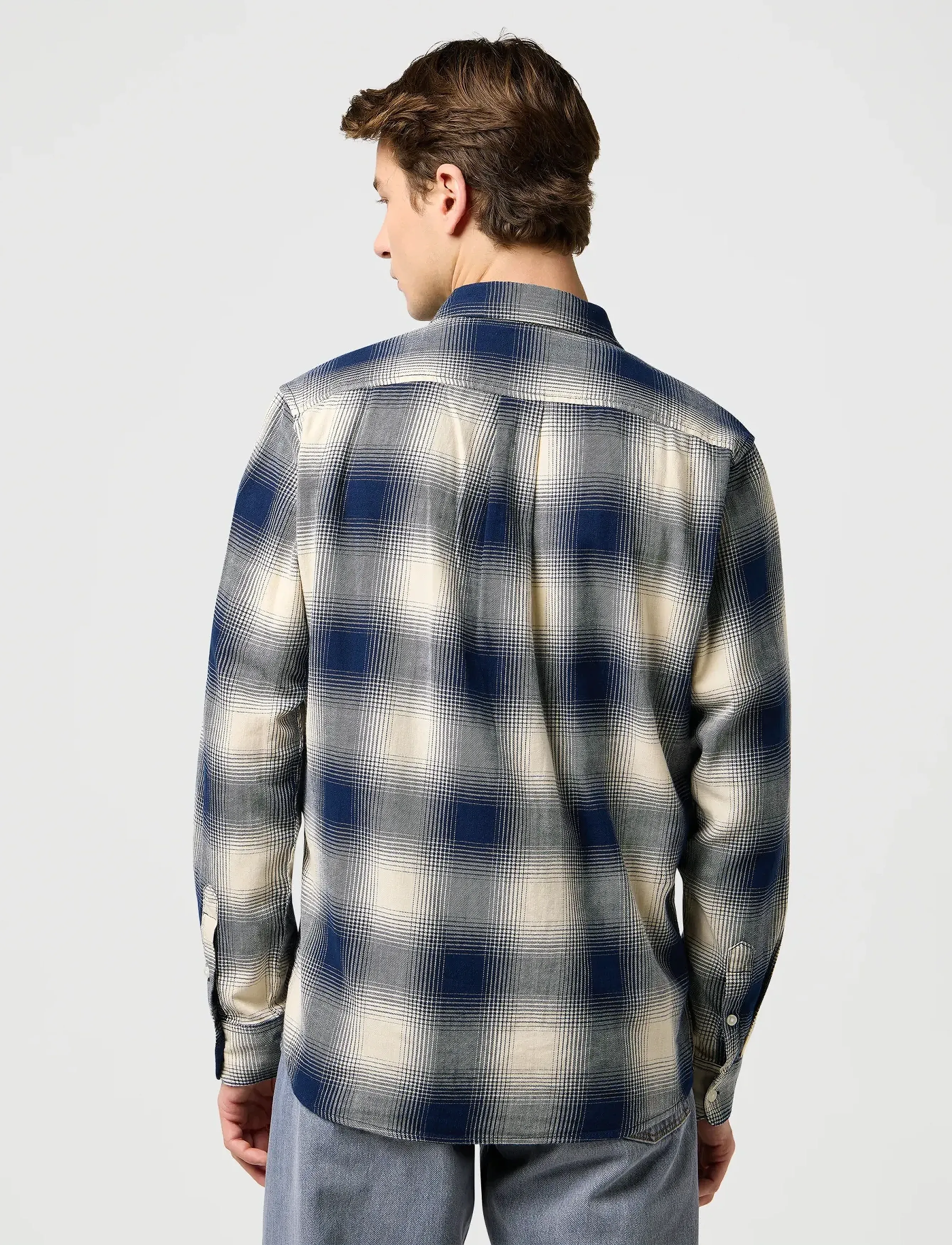 Wrangler - 1 PKT INDIGO SHIRT - rutiga skjortor - dusty blue - 3