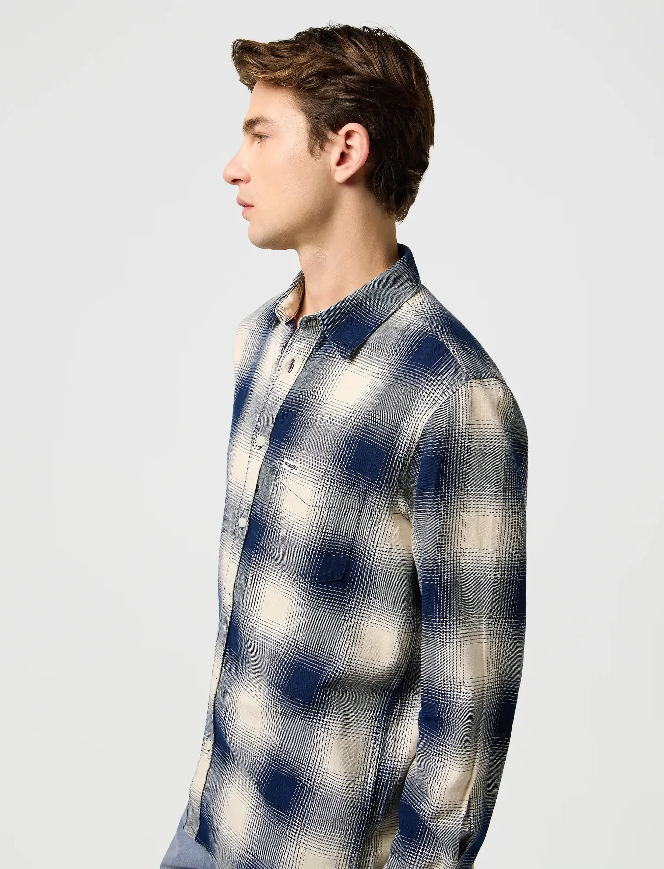 WRANGLER 1 Pkt Indigo Shirt rutiga skjortor herr – bild 5