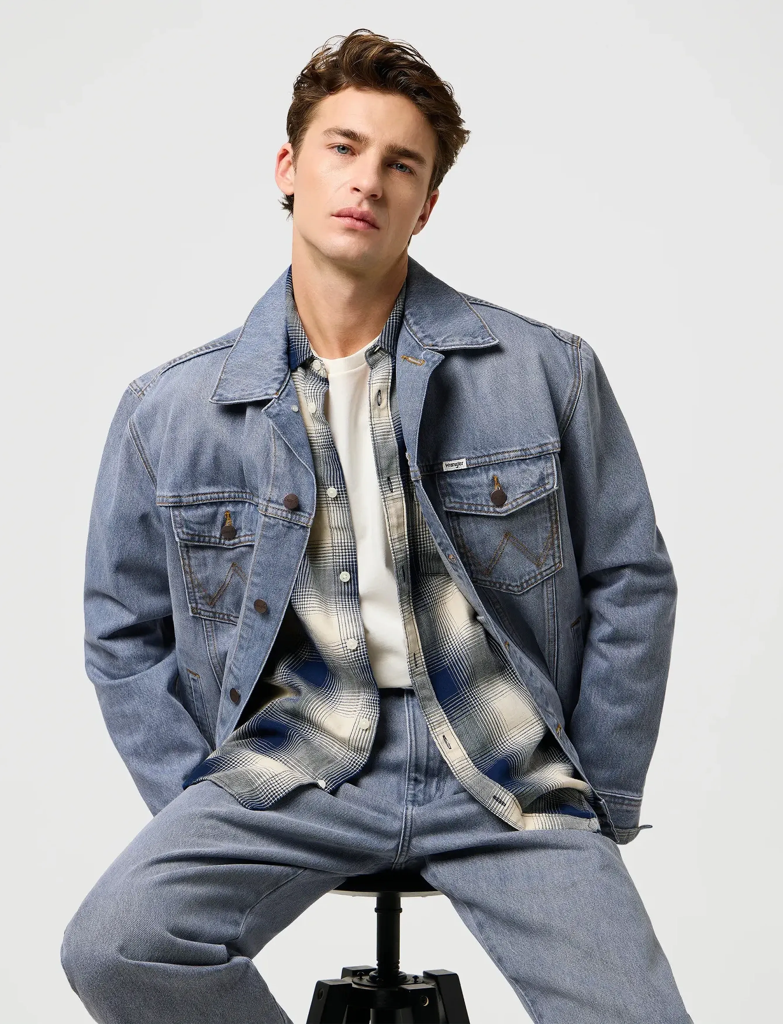 WRANGLER 1 Pkt Indigo Shirt rutiga skjortor herr – bild 6
