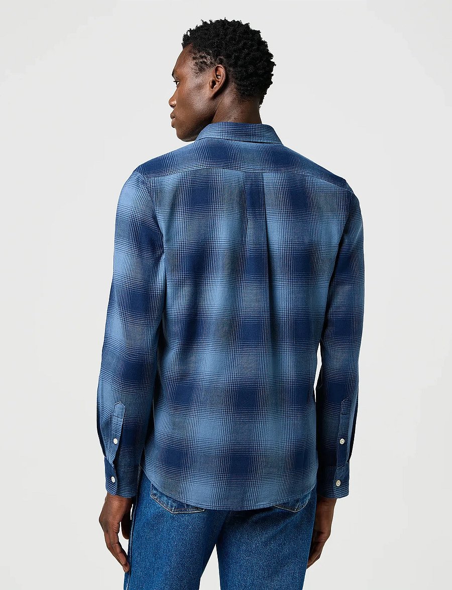 Wrangler - 1 PKT INDIGO SHIRT - karierte hemden - dark indigo - 3