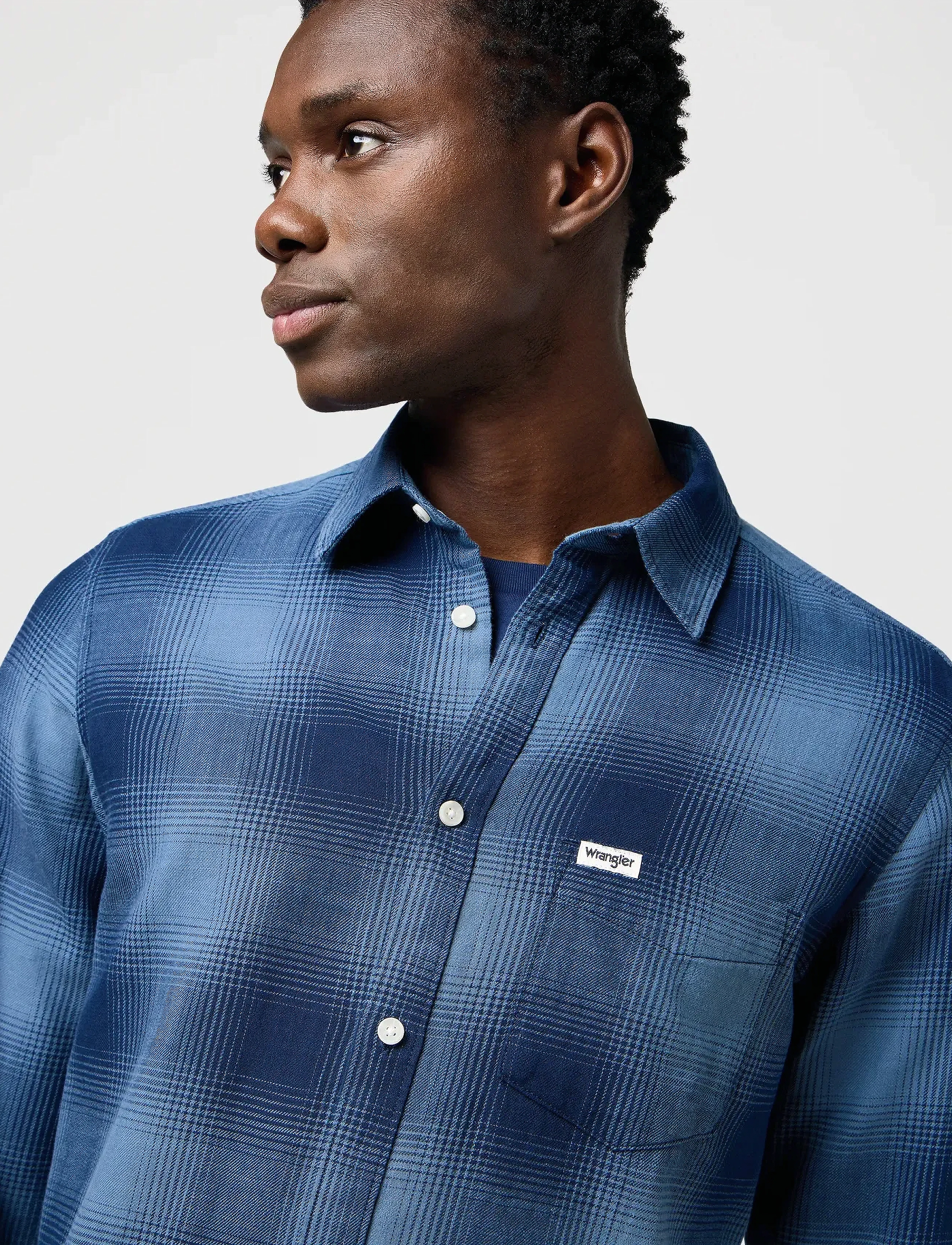 Wrangler - 1 PKT INDIGO SHIRT - ruutupaidat - dark indigo - 5