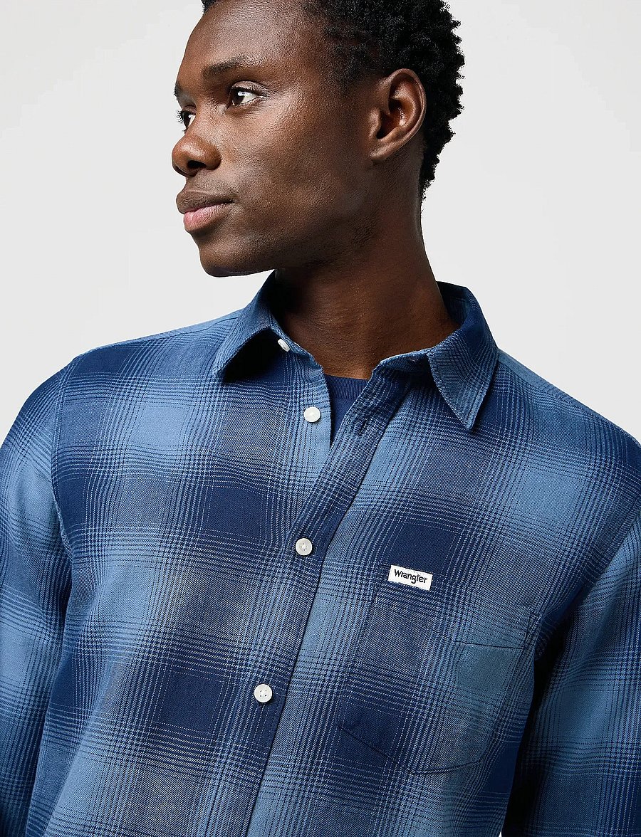Wrangler - 1 PKT INDIGO SHIRT - karierte hemden - dark indigo - 5