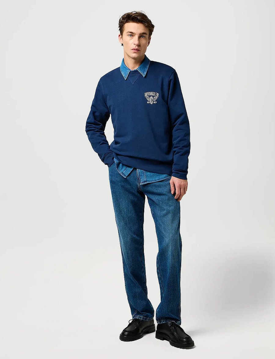 Wrangler - AMERICANA CREW - sweatshirts - navy - 4