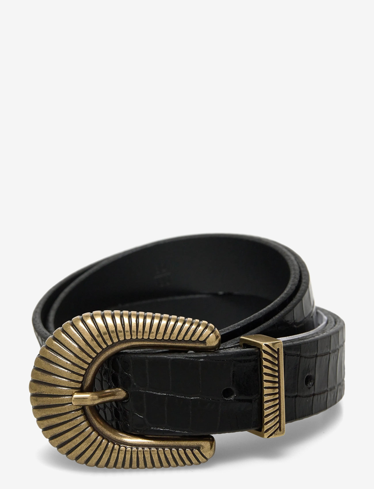 Wrangler - WESTERN SUN BELT - casual bælter - black embossed - 1