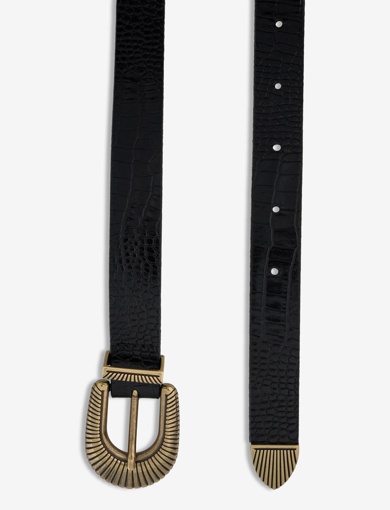 Wrangler - WESTERN SUN BELT - casual bælter - black embossed - 2