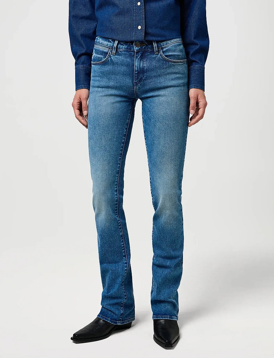 Wrangler - BOOTCUT - platėjantys džinsai - rustler wash - 0