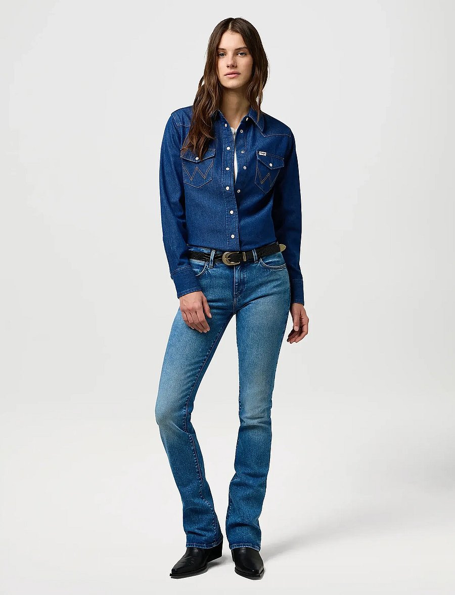 Wrangler - BOOTCUT - platėjantys džinsai - rustler wash - 4