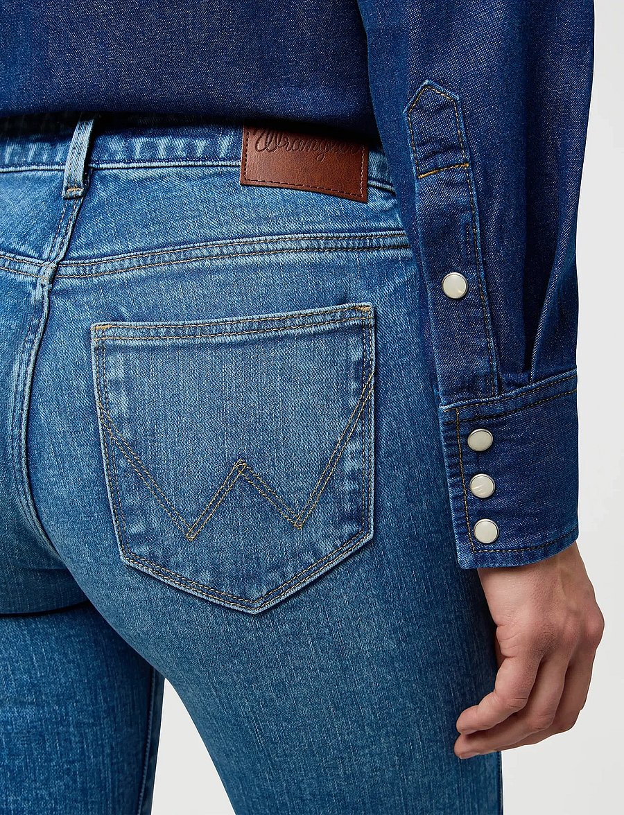 Wrangler - BOOTCUT - platėjantys džinsai - rustler wash - 5