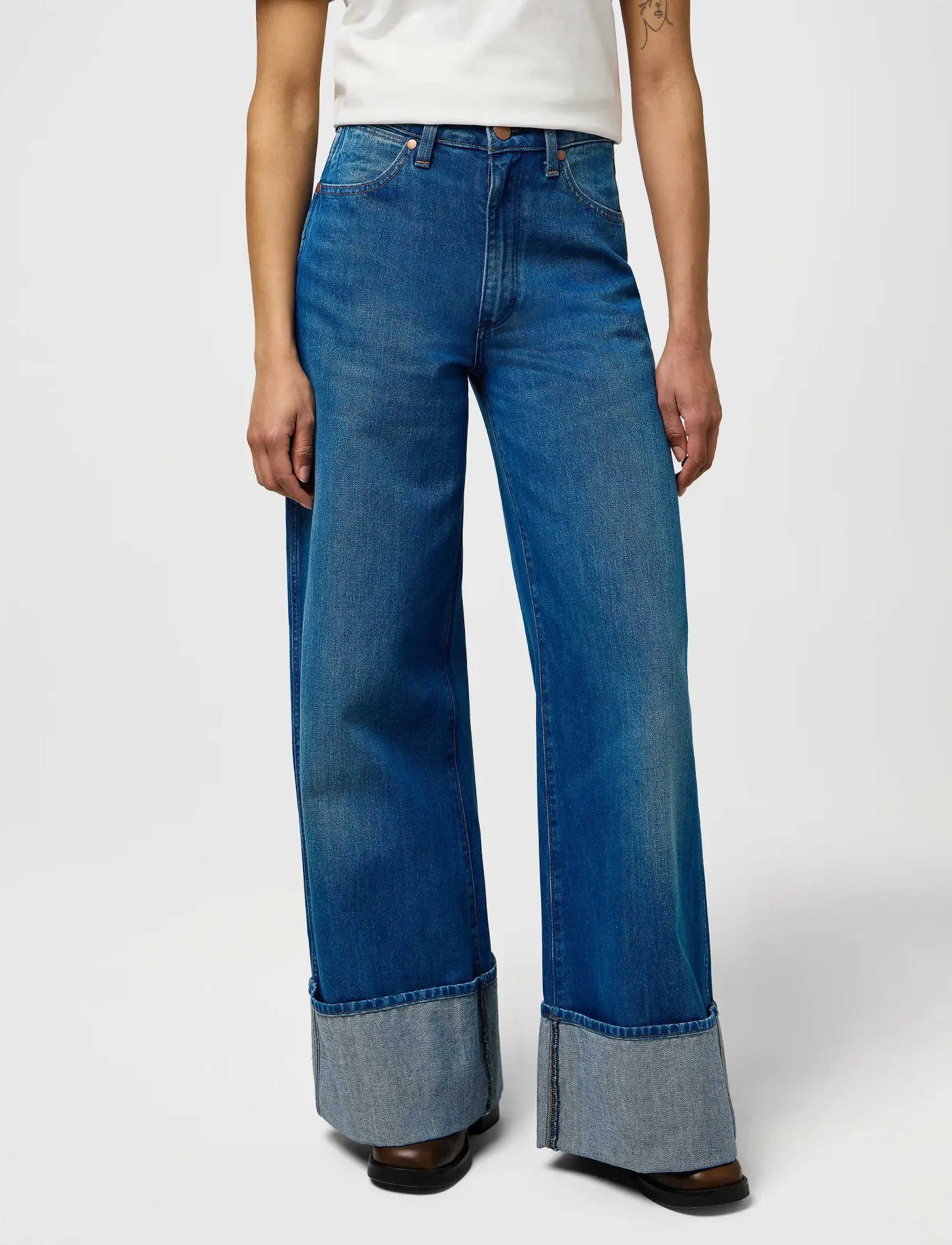Wrangler - CUFFED TROUSER - hosen mit weitem bein - rodeo ridge - 0