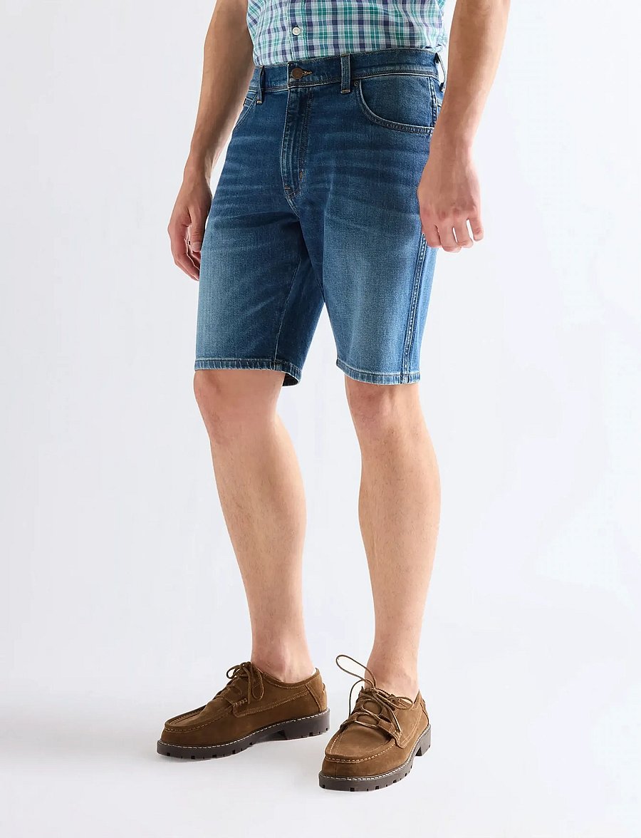 Wrangler - TEXAS SHORTS - jeans shorts - stormforge blue - 0