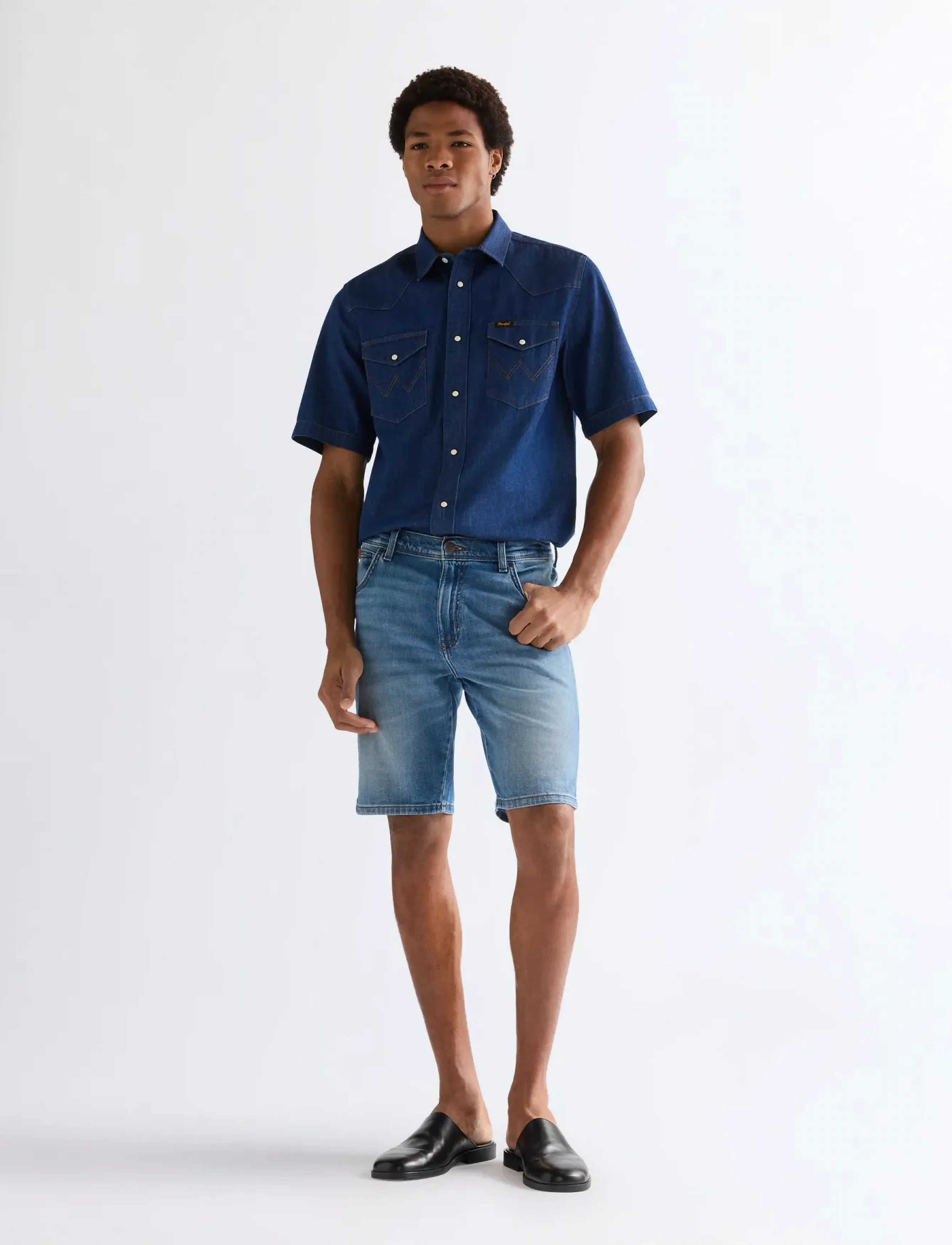 Wrangler - TEXAS SHORTS - mężczyźni - harbor blue - 3