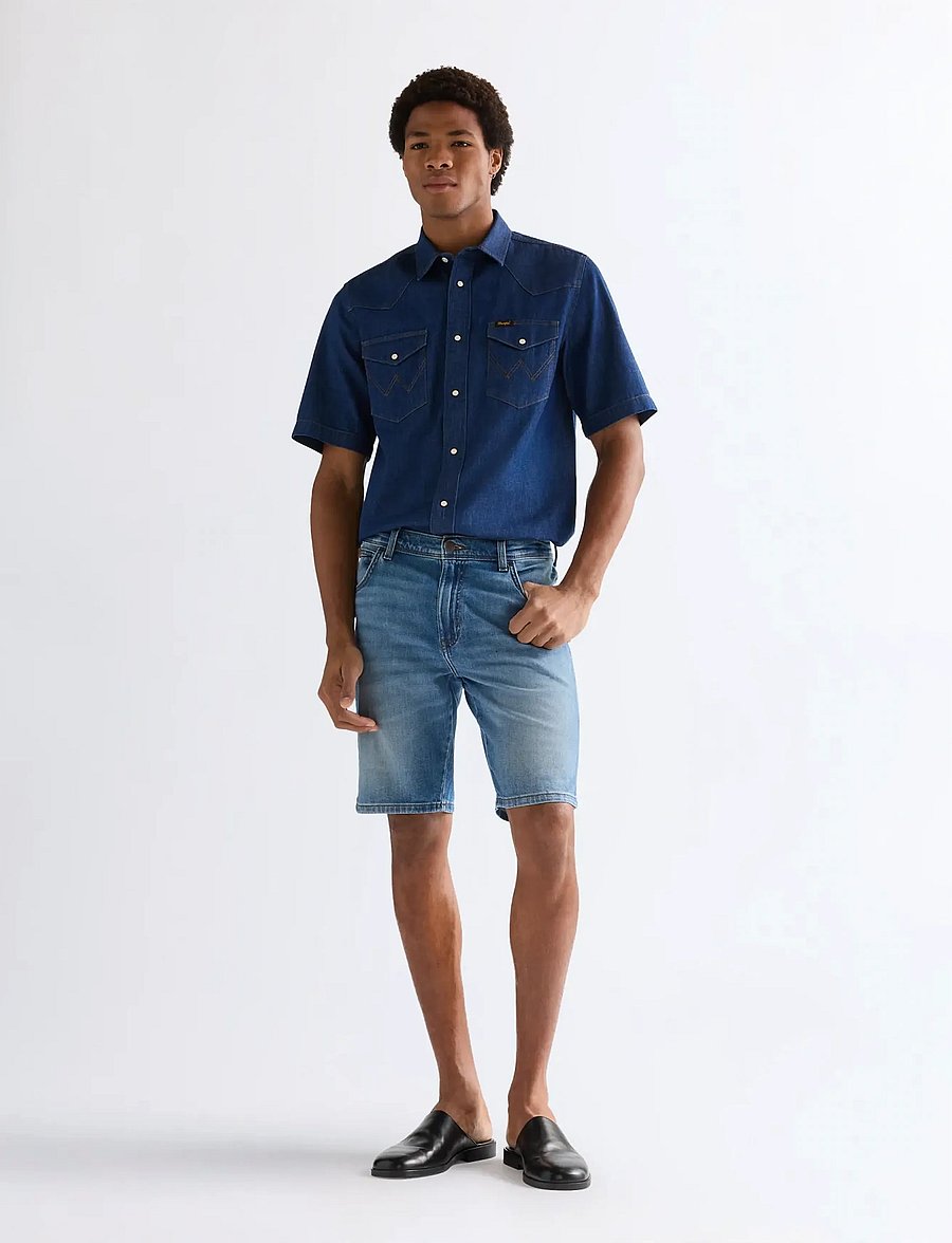 Wrangler - TEXAS SHORTS - jeansshorts - harbor blue - 3