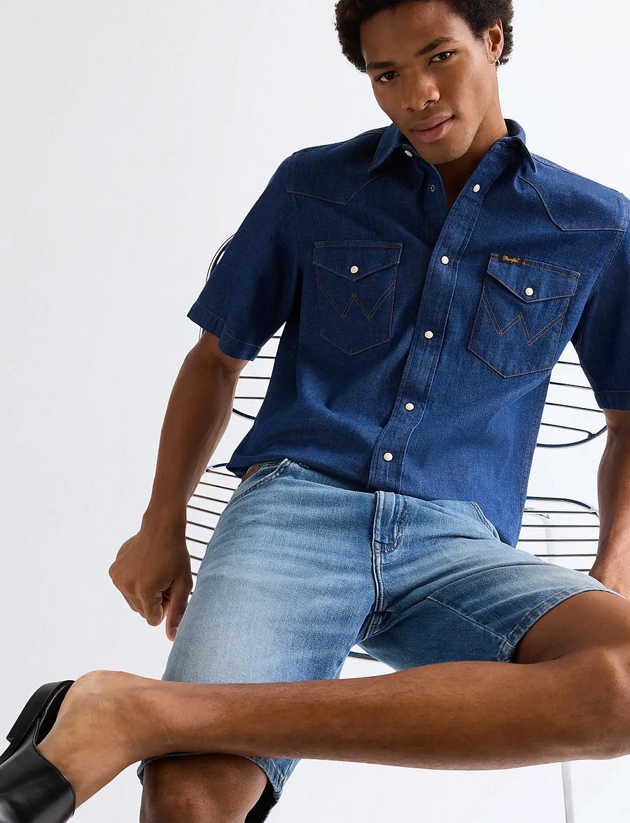 Wrangler - TEXAS SHORTS - jeansshorts - harbor blue - 4