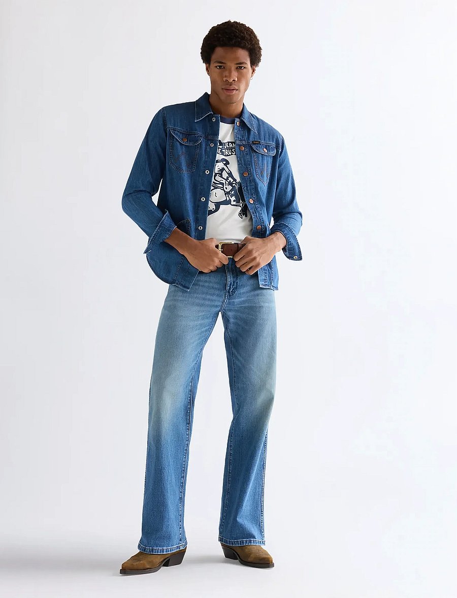 Wrangler - LOOSE BOOT - alt laienevad teksad - harbor blue - 4