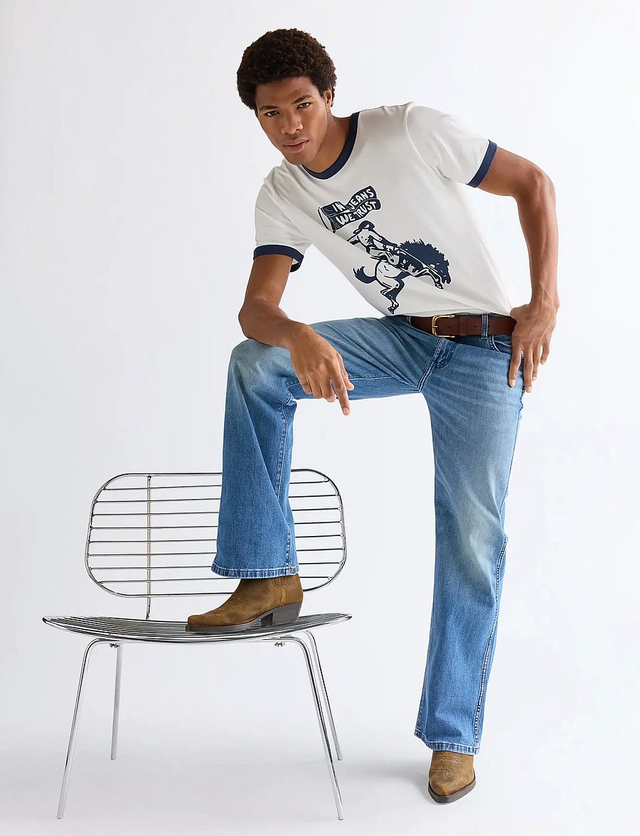 Wrangler - LOOSE BOOT - alt laienevad teksad - harbor blue - 5