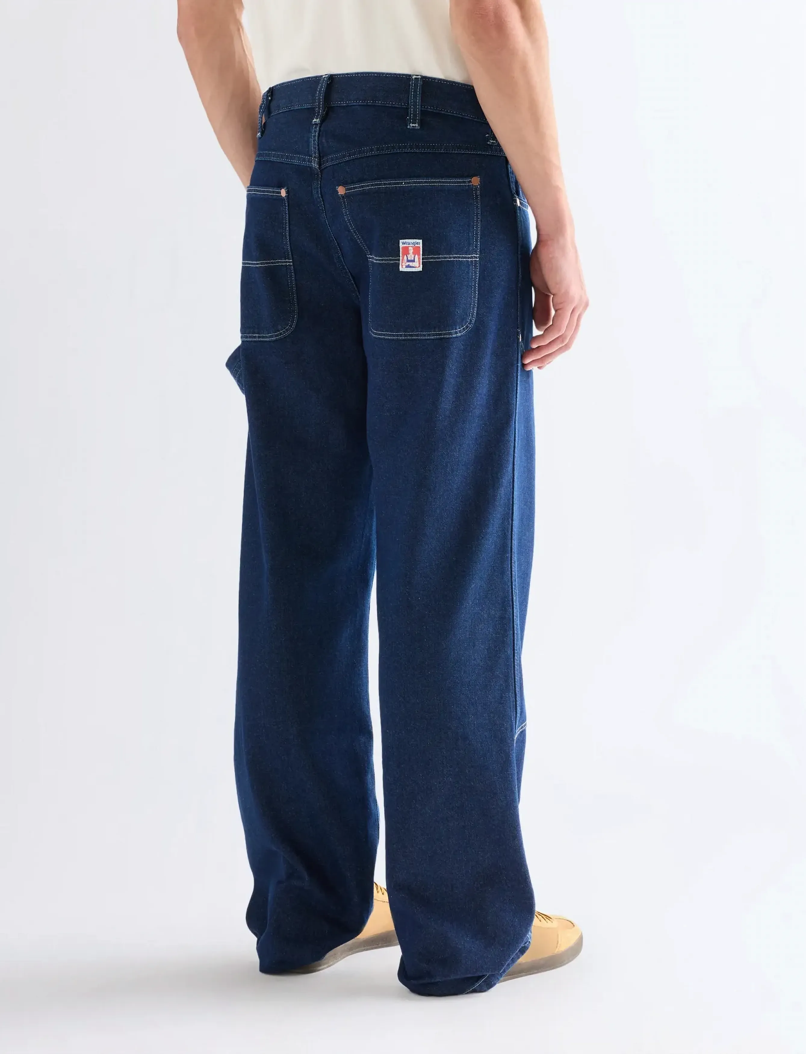 Wrangler - DOUBLE KNEE CARPENTER - džinsi ar platiem galiem - rinsed - 3