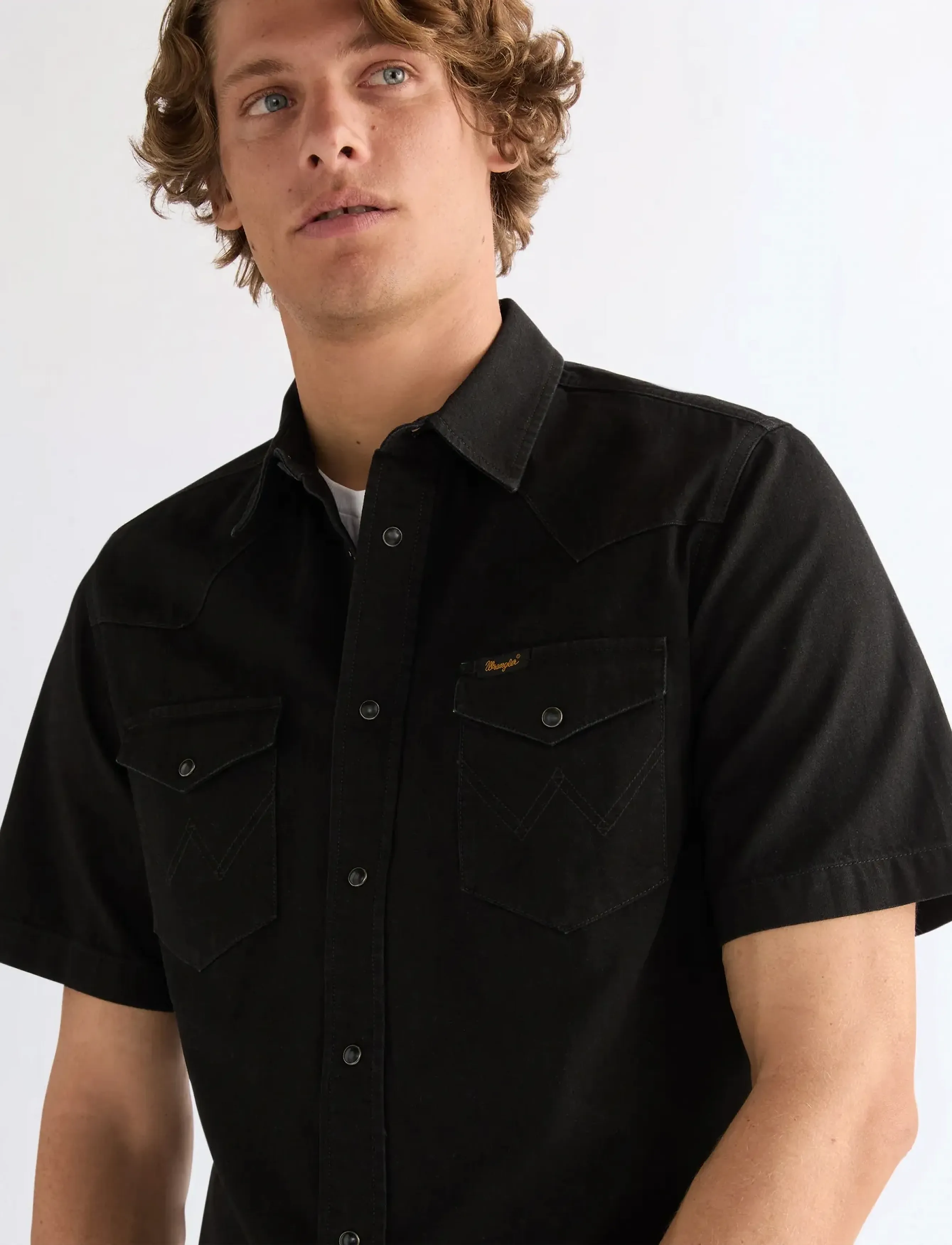 Wrangler - SS WESTERN SHIRT - jeansskjortor - rinse black - 5