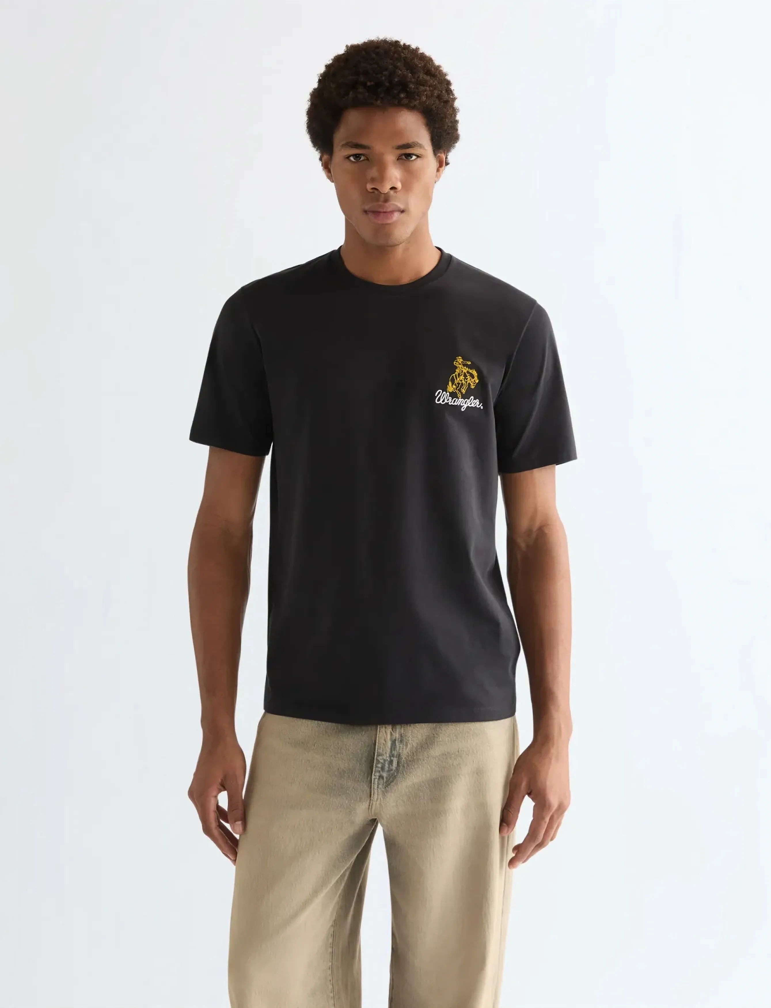 Wrangler EMBROIDERY TEE - Wrangler - BLACK / black