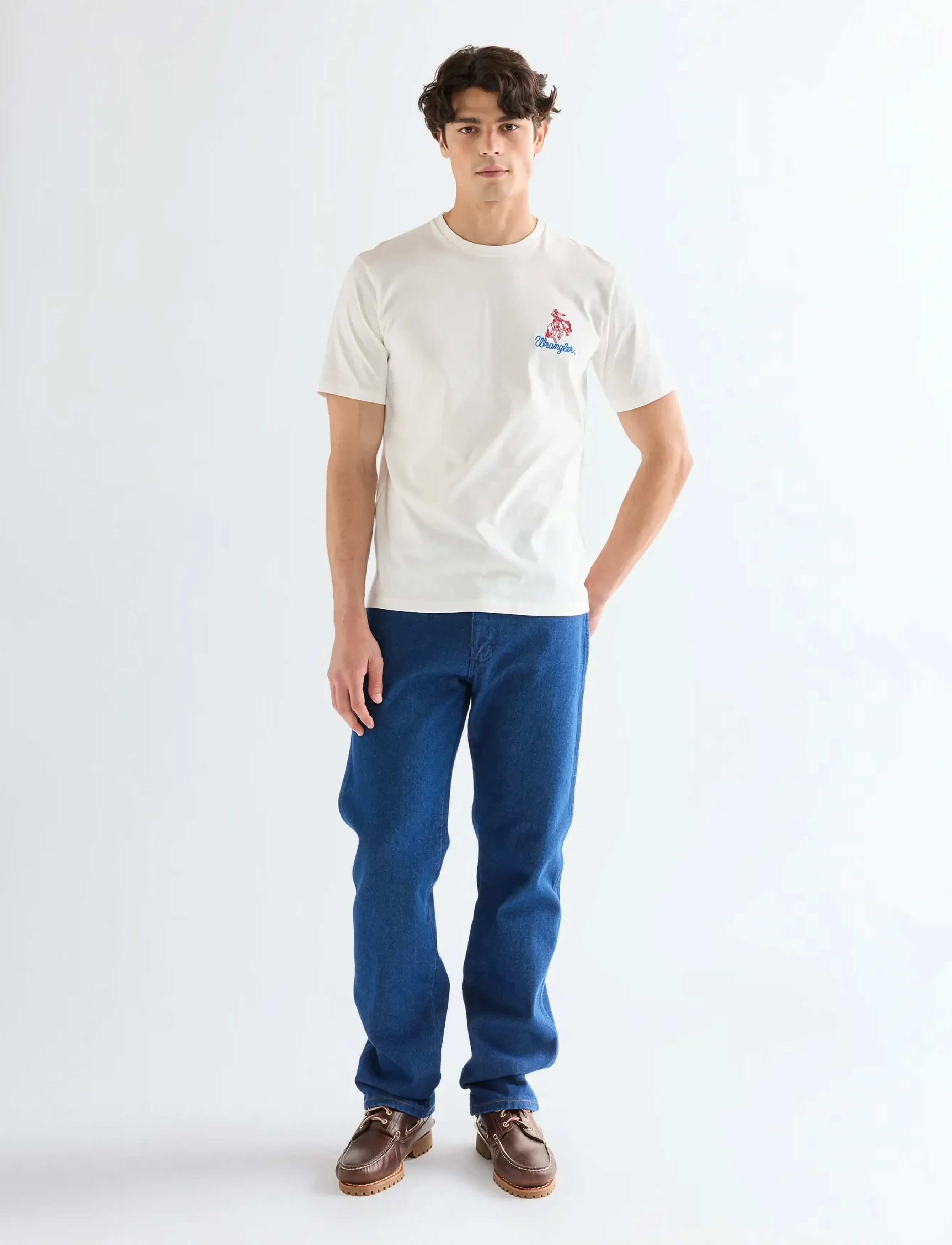 Wrangler - EMBROIDERY TEE - madalaimad hinnad - worn white - 4