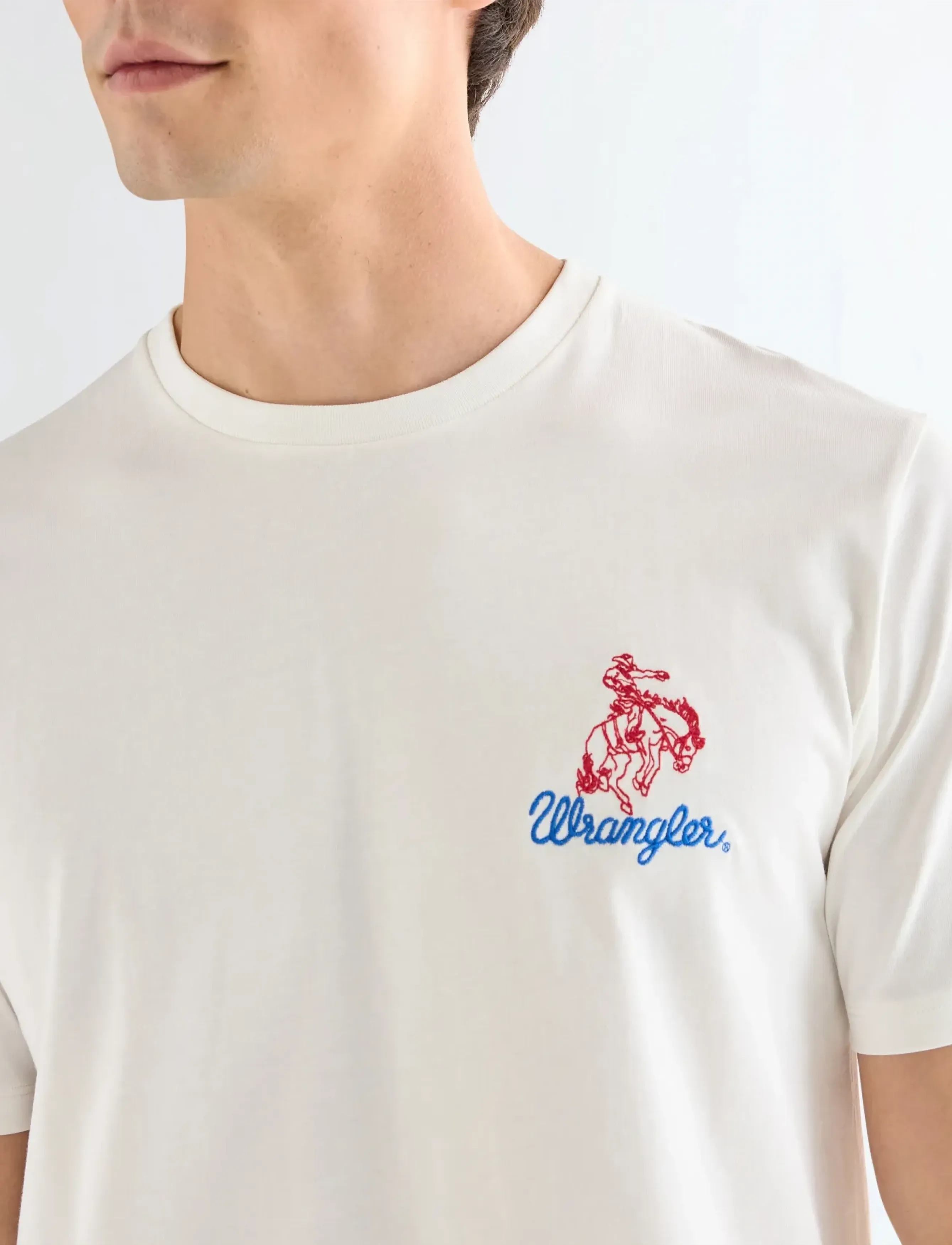 Wrangler - EMBROIDERY TEE - madalaimad hinnad - worn white - 5