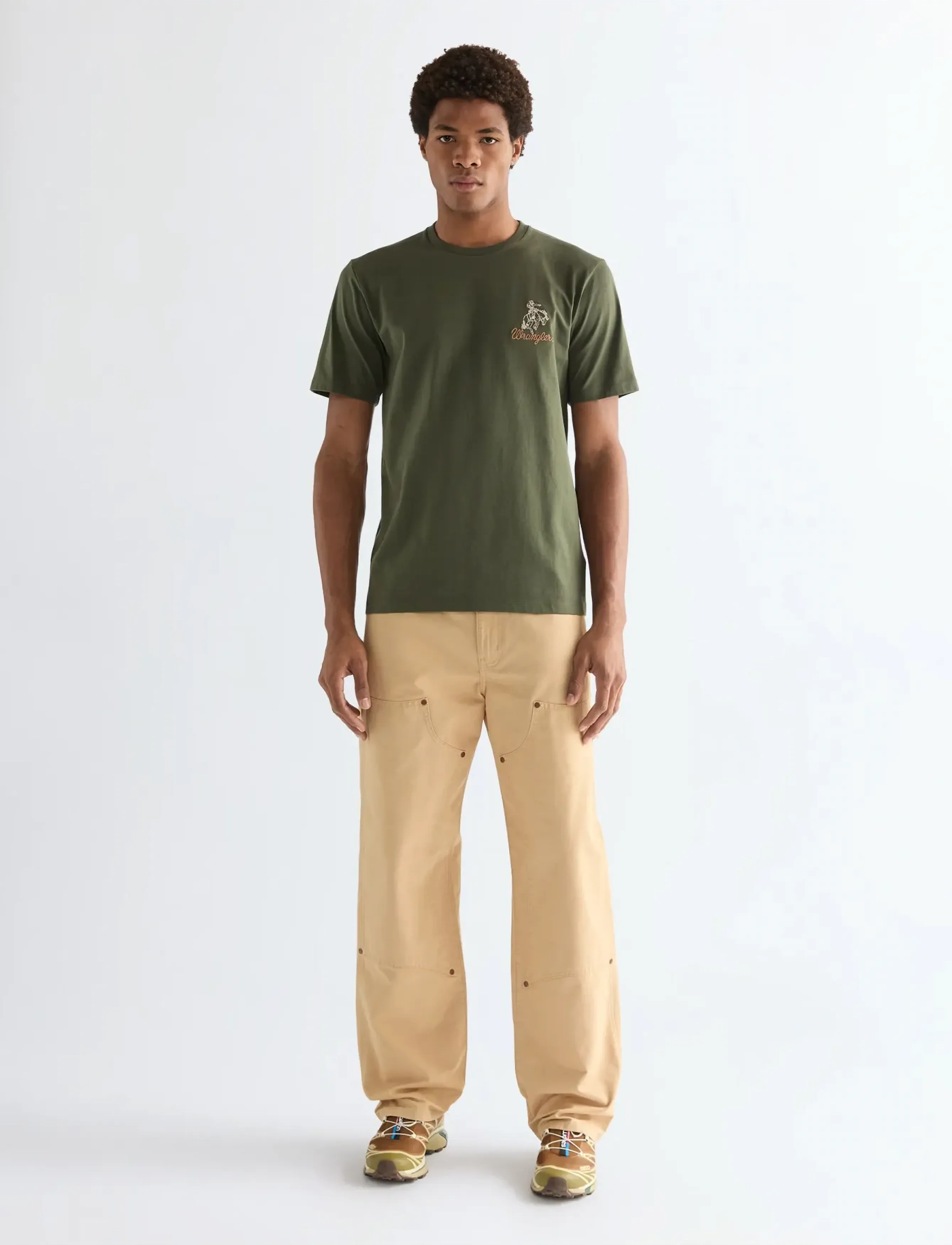 Wrangler - EMBROIDERY TEE - short-sleeved t-shirts - deep depths - 4