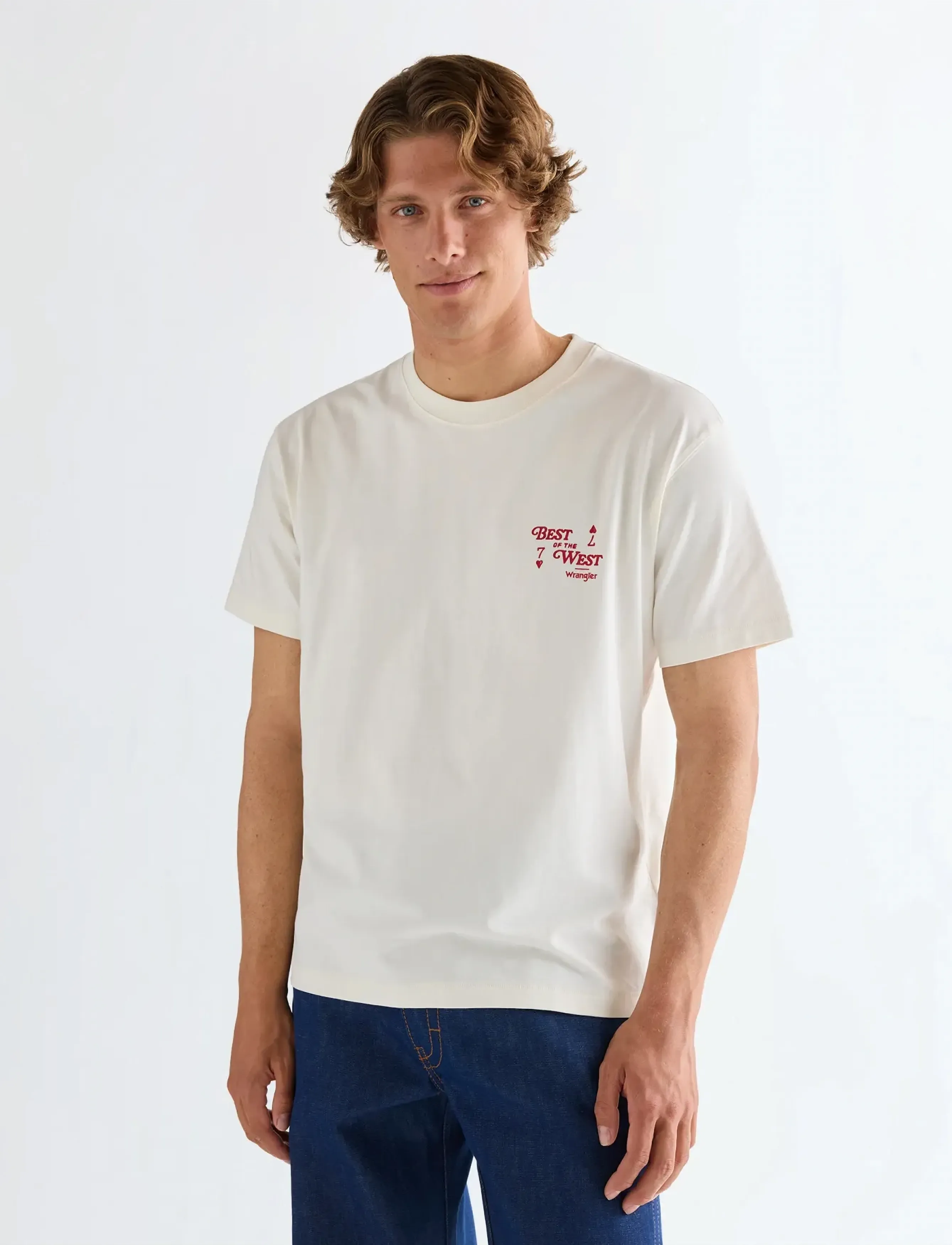 Wrangler VINTAGE TEE - Kollektioner - WORN WHITE / white