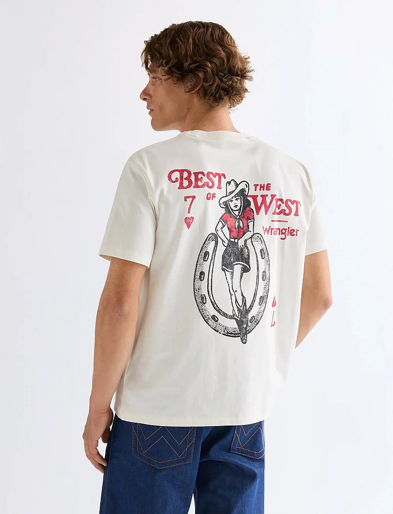 Wrangler - VINTAGE TEE - kortærmede t-shirts - worn white - 0