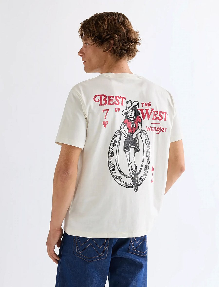 Wrangler - VINTAGE TEE - kurzärmelig - worn white - 0
